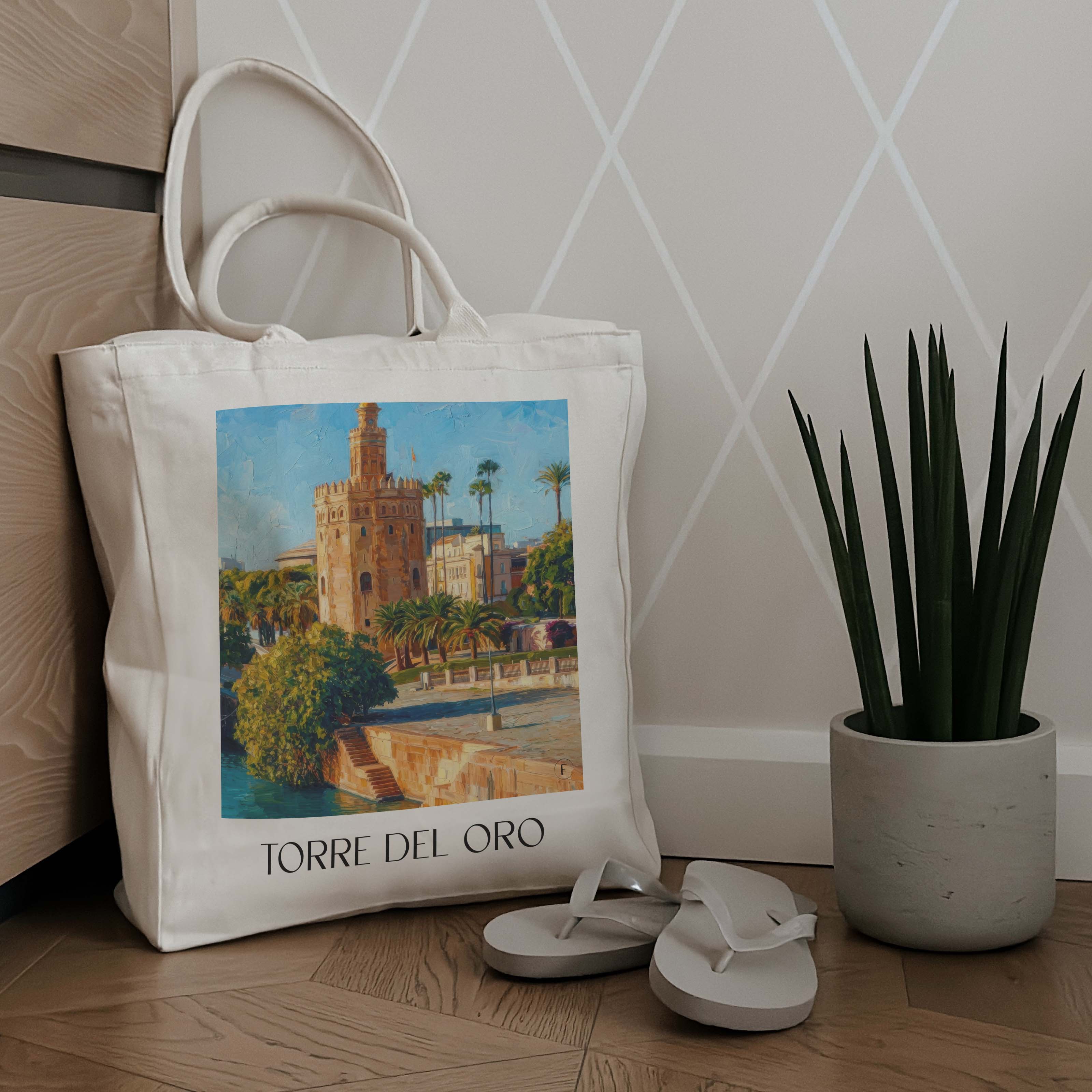 torre-del-oro-sevilla-spanien-einkaufstasche-oil-painting-oelgemaelde