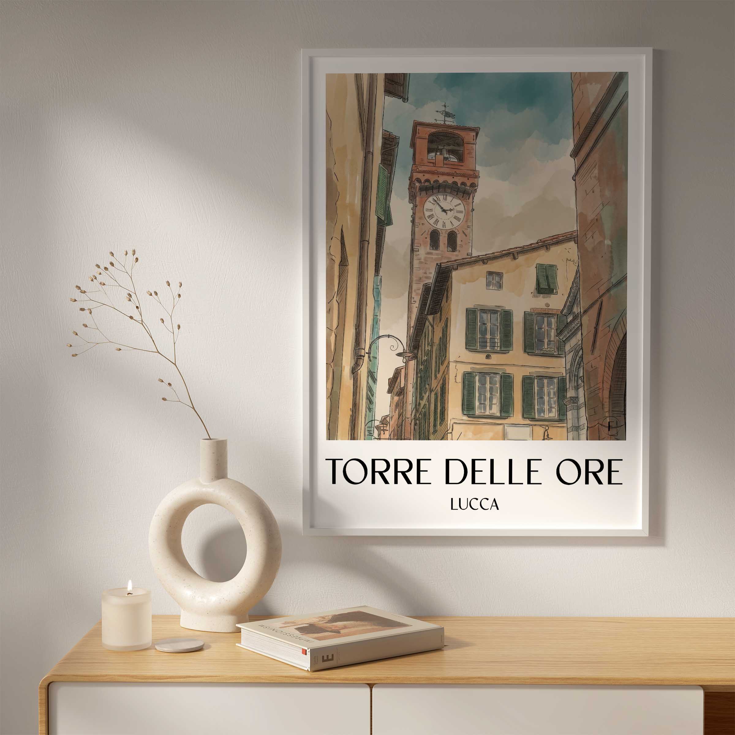 torre-delle-ore-lucca-italien-poster-aquarell