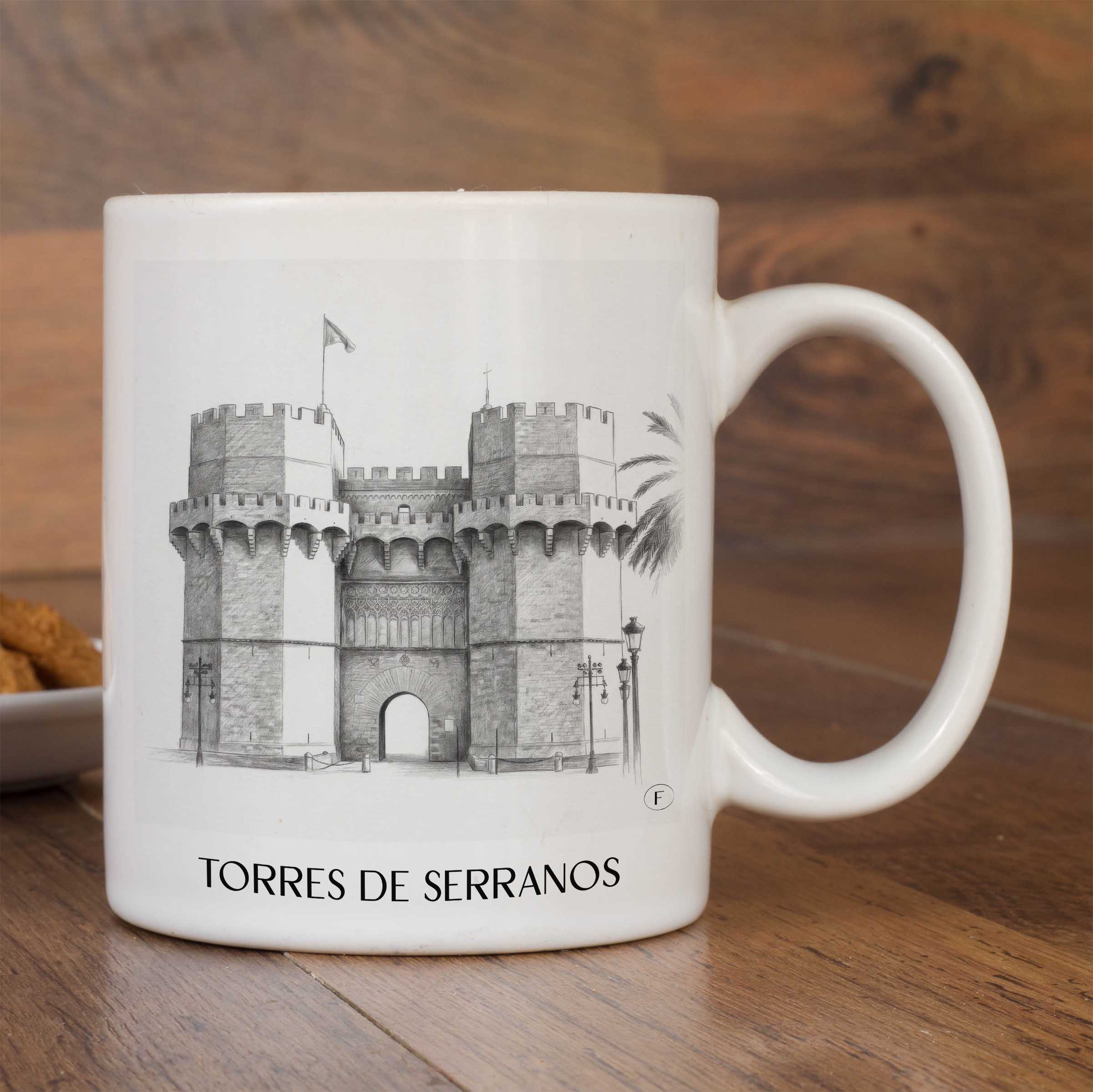 torres-de-serranos-valencia-spanien-kaffeebecher-bleistift-zeichnung-drawing