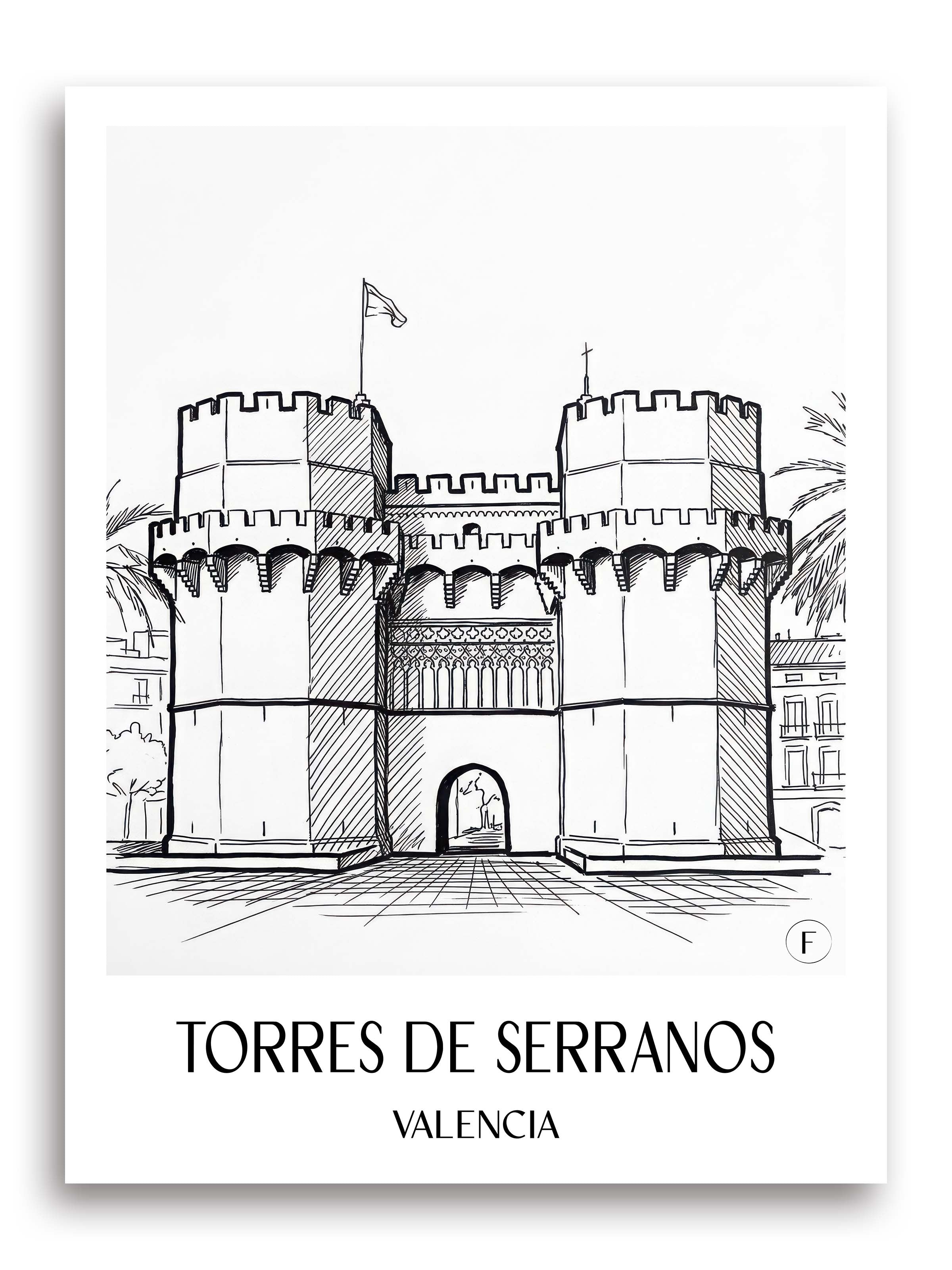 torres-de-serranos-valencia-spanien-poster-skizze