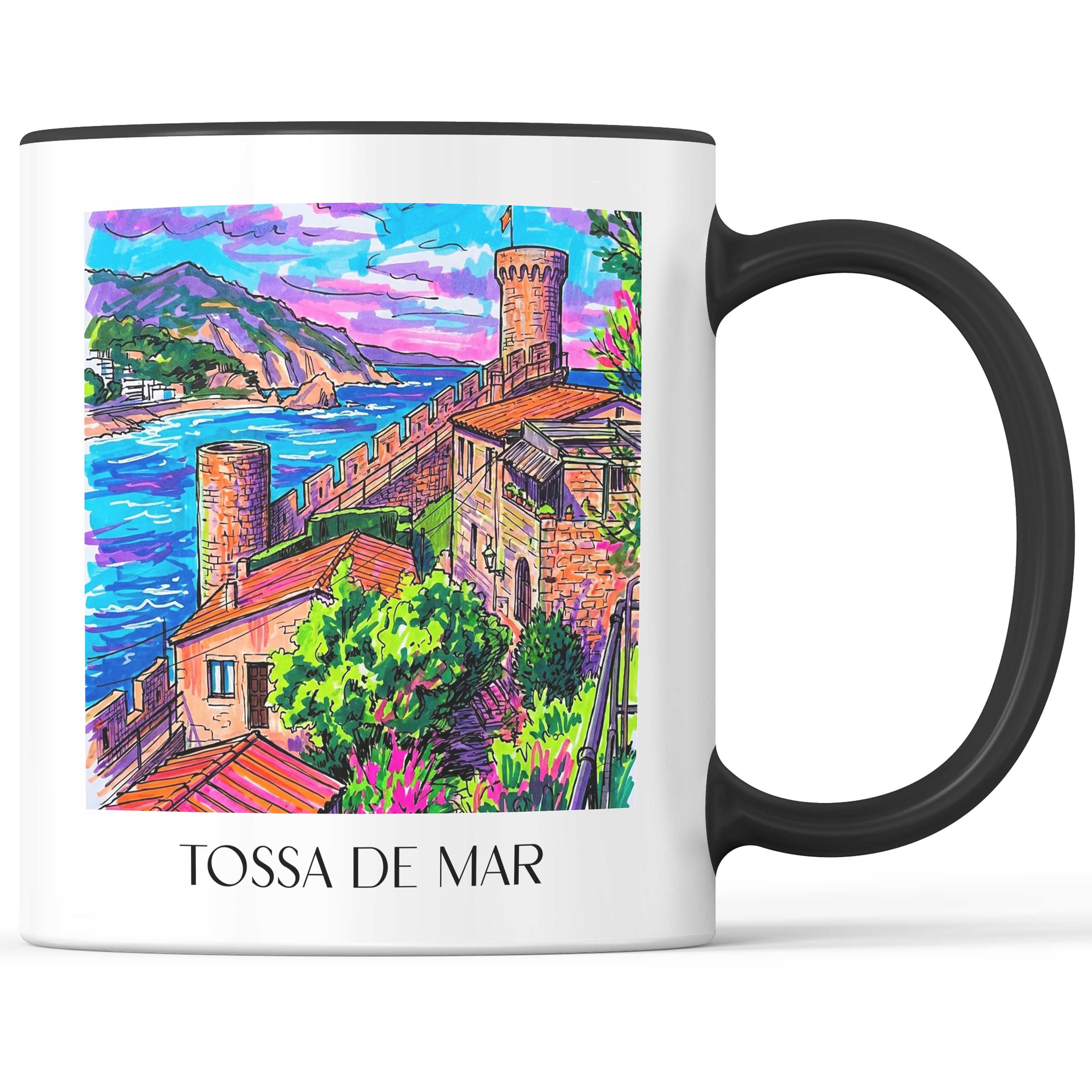 Tossa de Mar Kaffeebecher - Spanien - Spanien Becher - Kaffeetasse im Tag Graffiti Stil - favplace