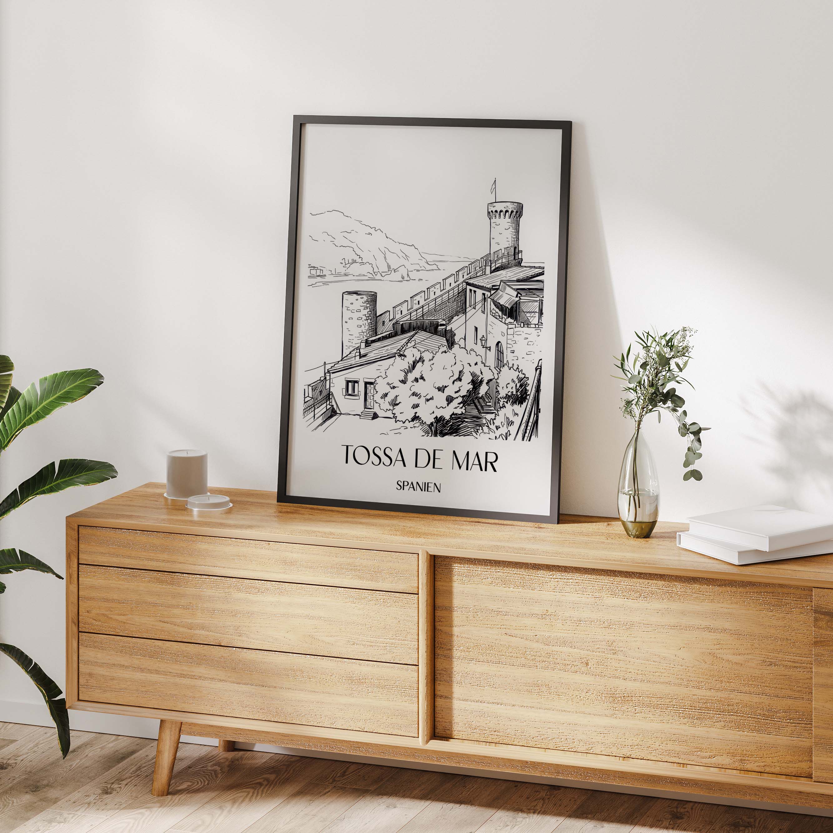 tossa-de-mar-spanien-spanien-poster-skizze