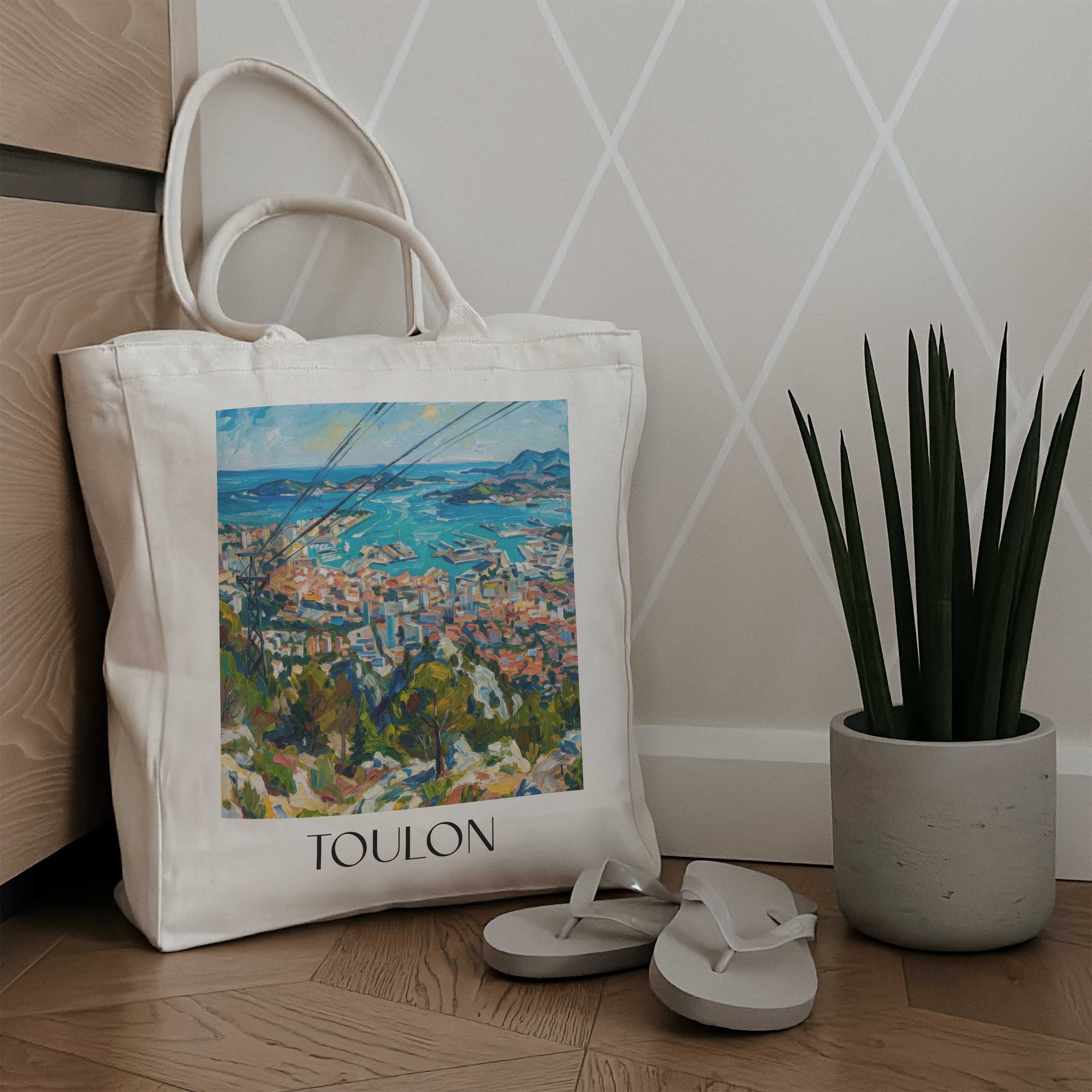 toulon-côte-d´azur-frankreich-einkaufstasche-oil-painting-oelgemaelde