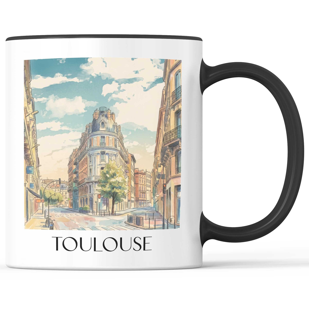 toulouse-okzitanien-frankreich-kaffeebecher-aquarell