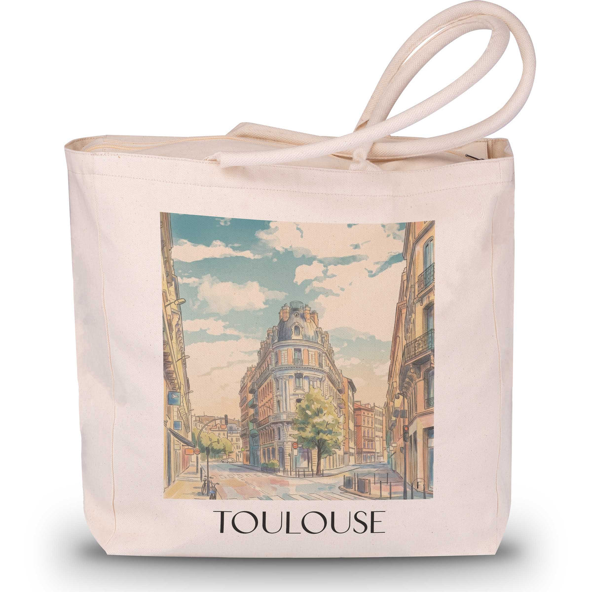 toulouse-okzitanien-frankreich-einkaufstasche-aquarell