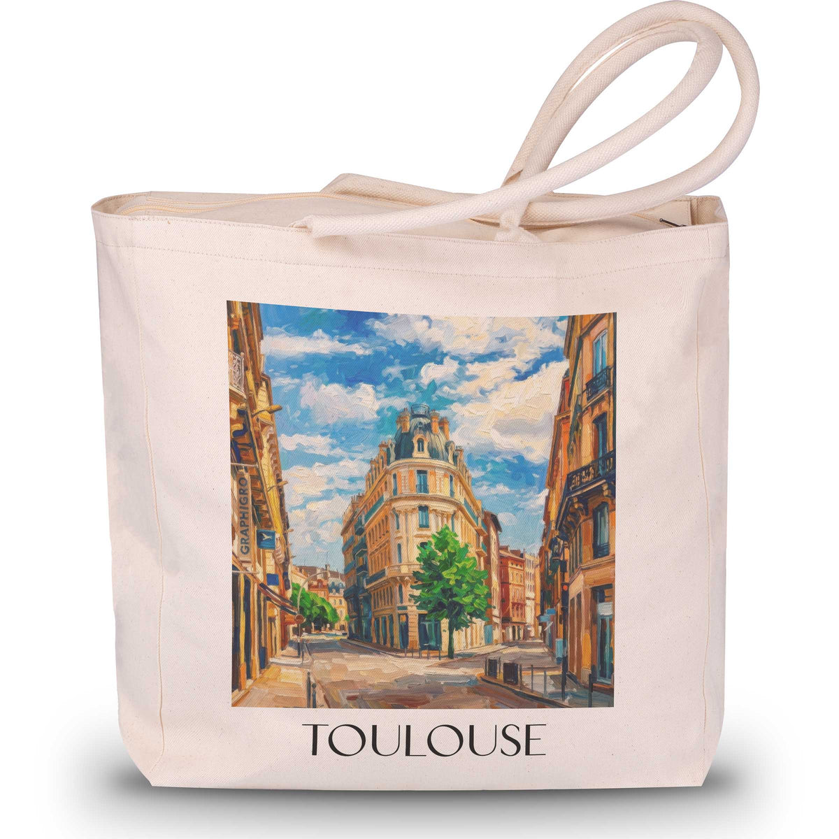 toulouse-okzitanien-frankreich-einkaufstasche-oil-painting-oelgemaelde