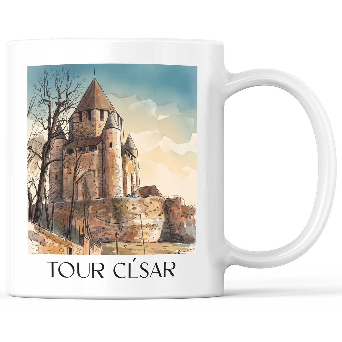 tour-césar-provins-frankreich-kaffeebecher-aquarell