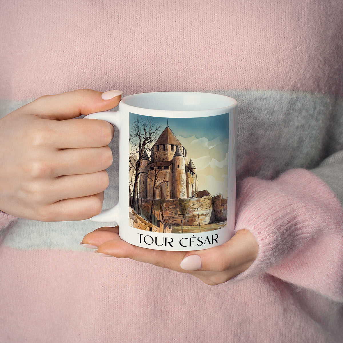 tour-césar-provins-frankreich-kaffeebecher-aquarell