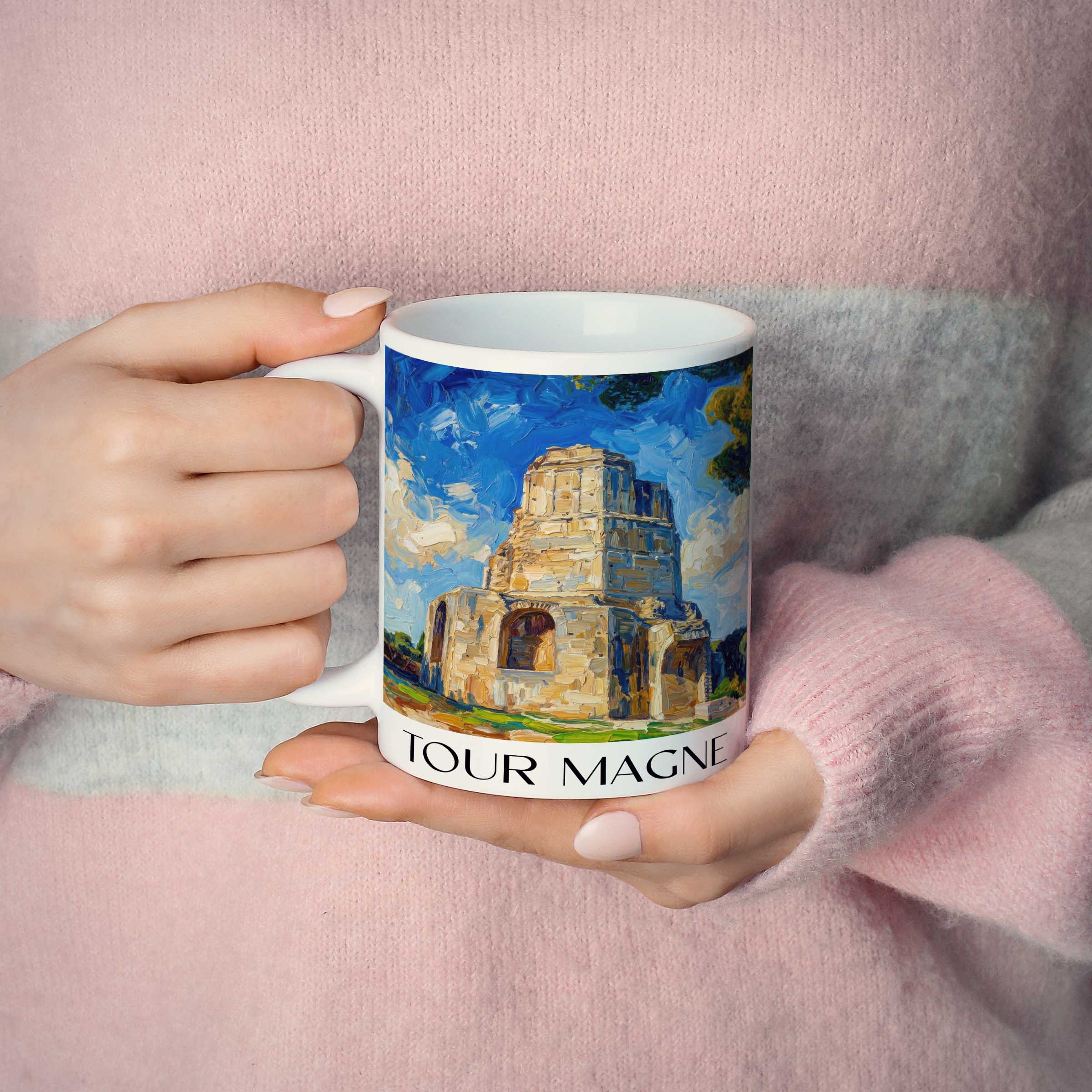 tour-magne-nîmes-frankreich-kaffeebecher-oil-painting-oelgemaelde