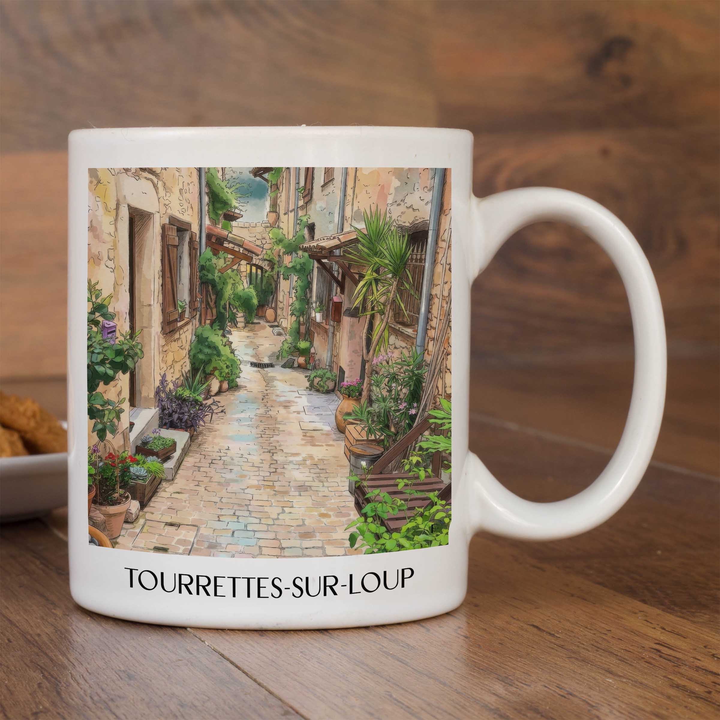 tourrettes-sur-loup-côte-d´azur-frankreich-kaffeebecher-aquarell