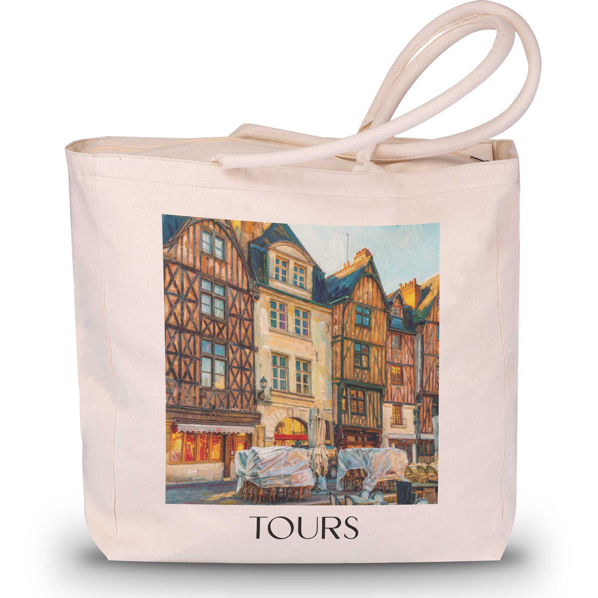 Tours Shopping Tasche - Val de Loire - Frankreich Tote Bag - Einkaufstasche im Ölgemälde Stil - favplace