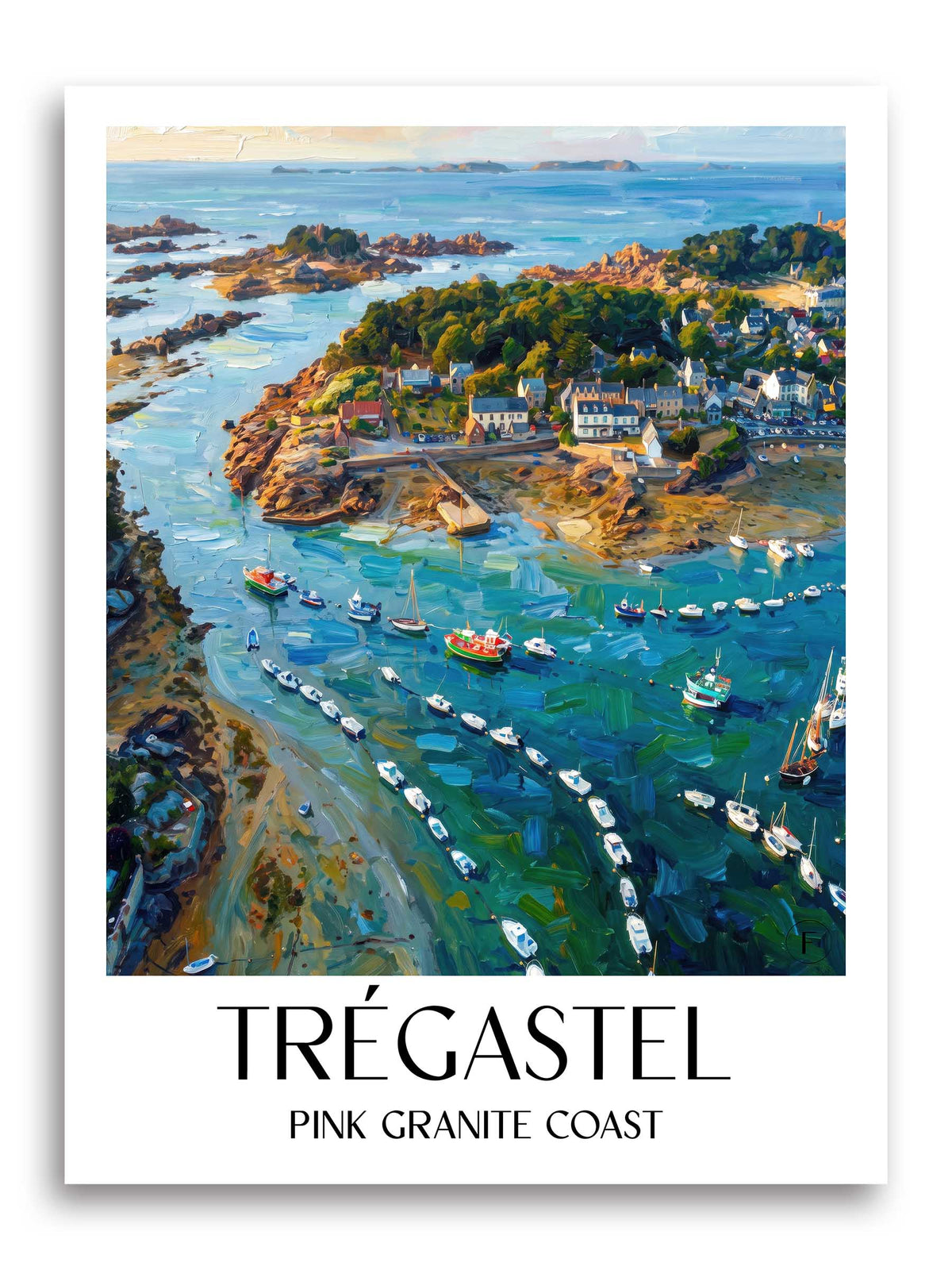 Trégastel Poster - Côte de Granit Rose - Frankreich Kunstdruck - Ölgemälde von A4 bis A1 - favplace