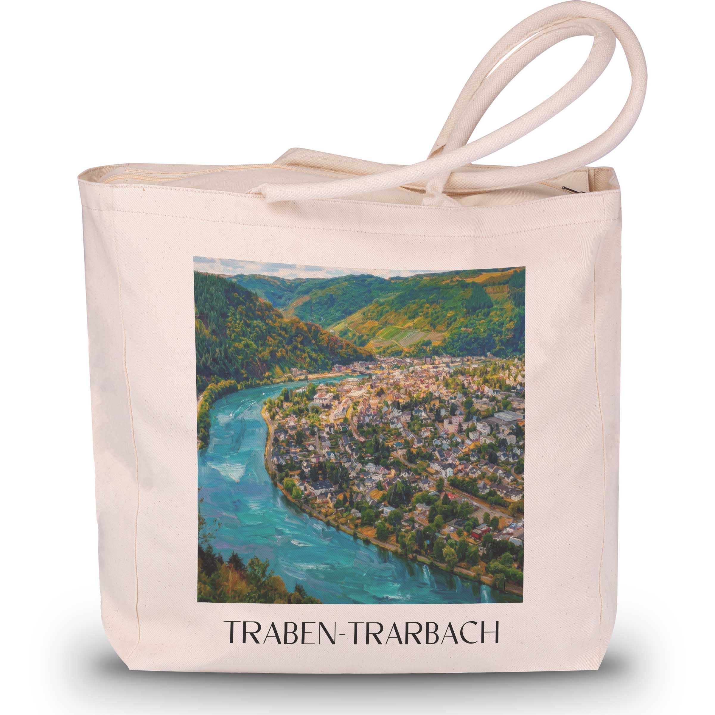Traben-Trarbach Shopping Tasche - Rheinland-Pfalz - Deutschland Tote Bag - Einkaufstasche im Ölgemälde Stil - favplace