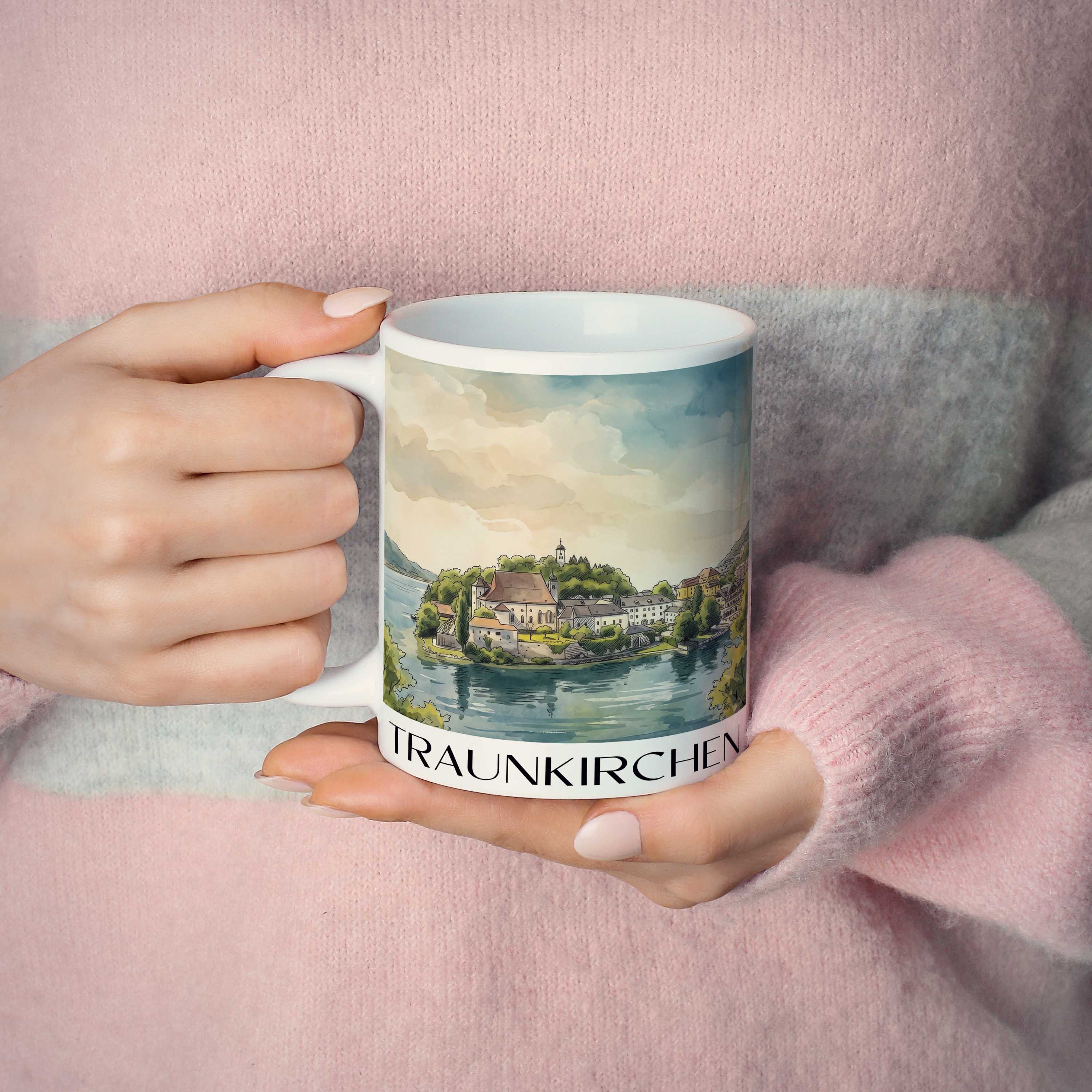 traunkirchen-österreich-österreich-kaffeebecher-aquarell