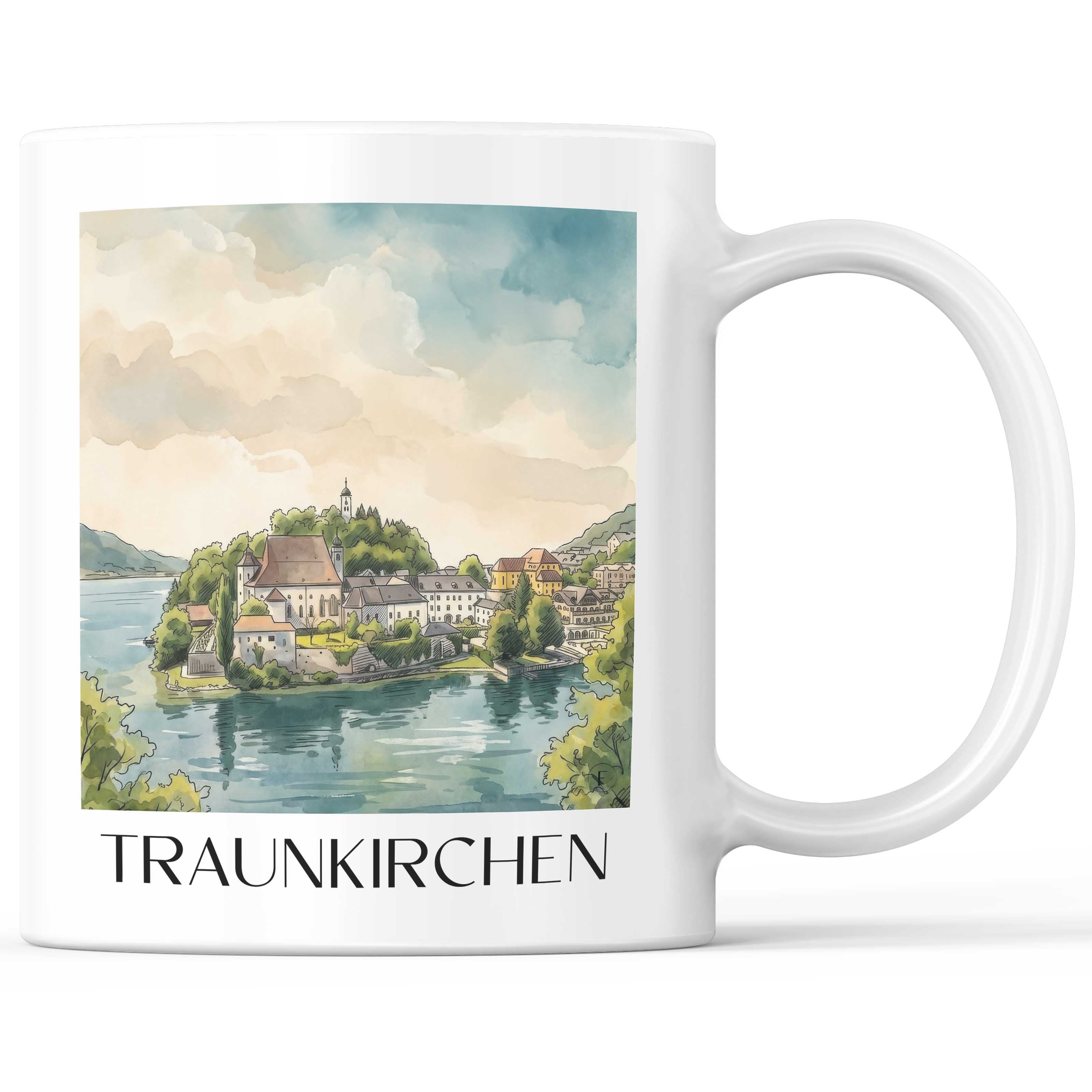 traunkirchen-österreich-österreich-kaffeebecher-aquarell