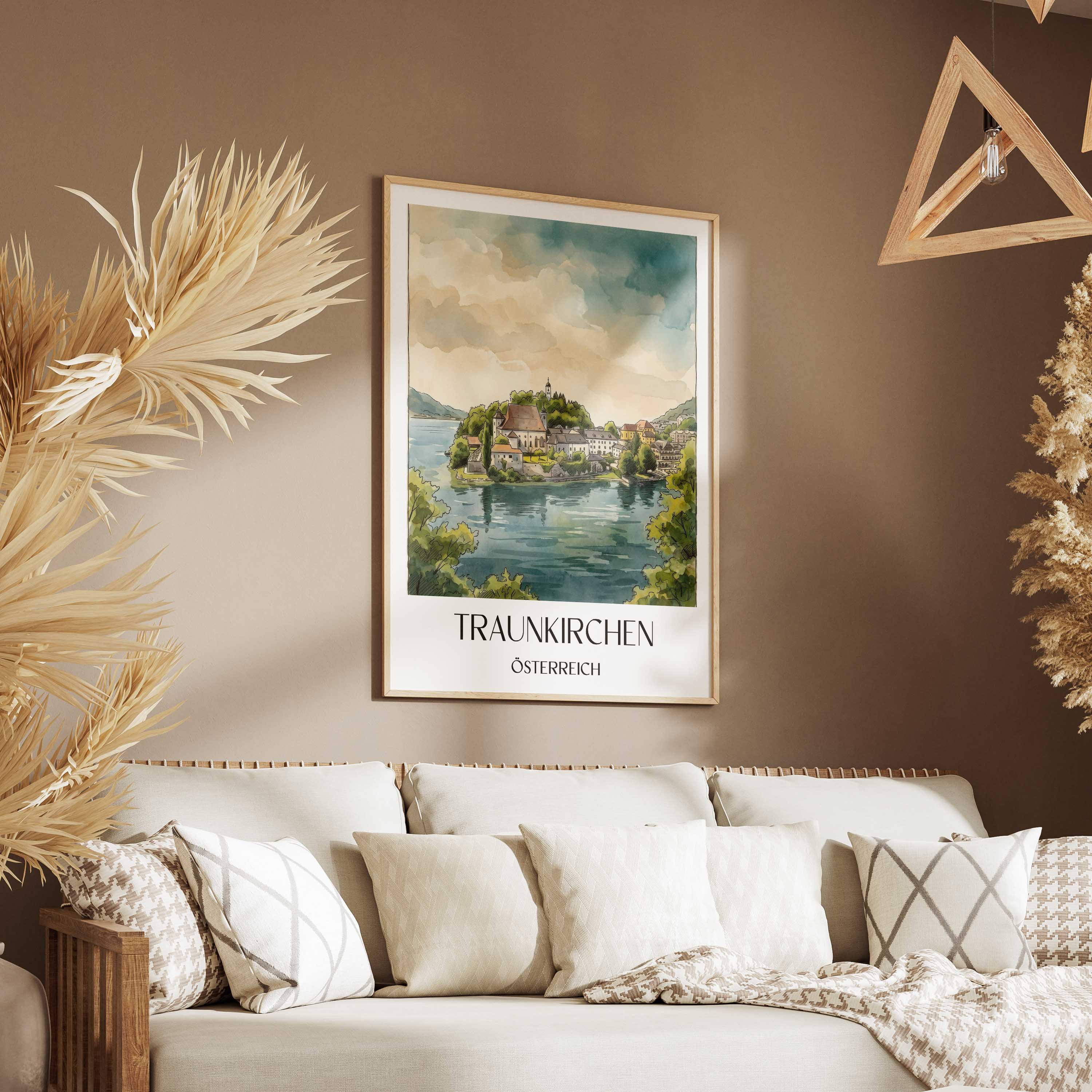 traunkirchen-österreich-österreich-poster-aquarell