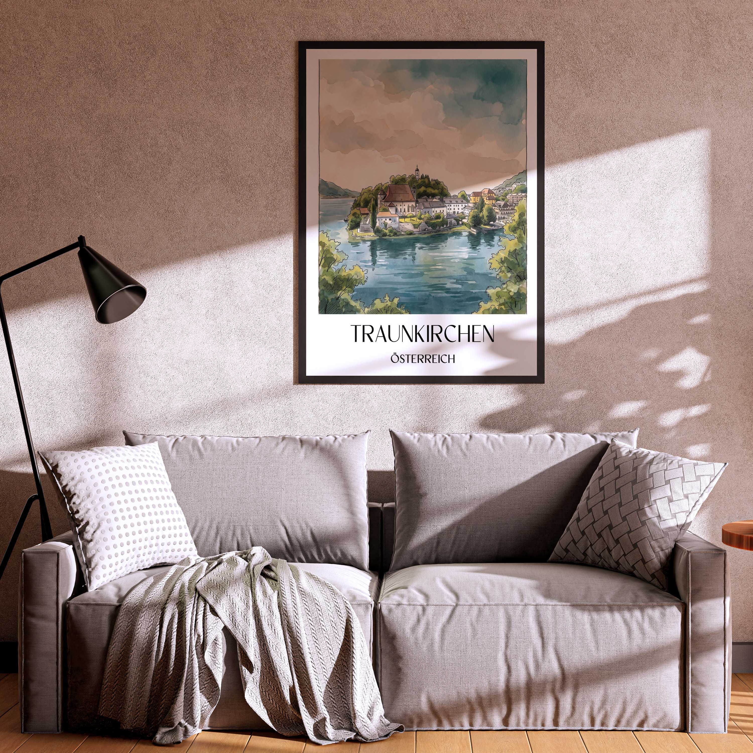 traunkirchen-österreich-österreich-poster-aquarell