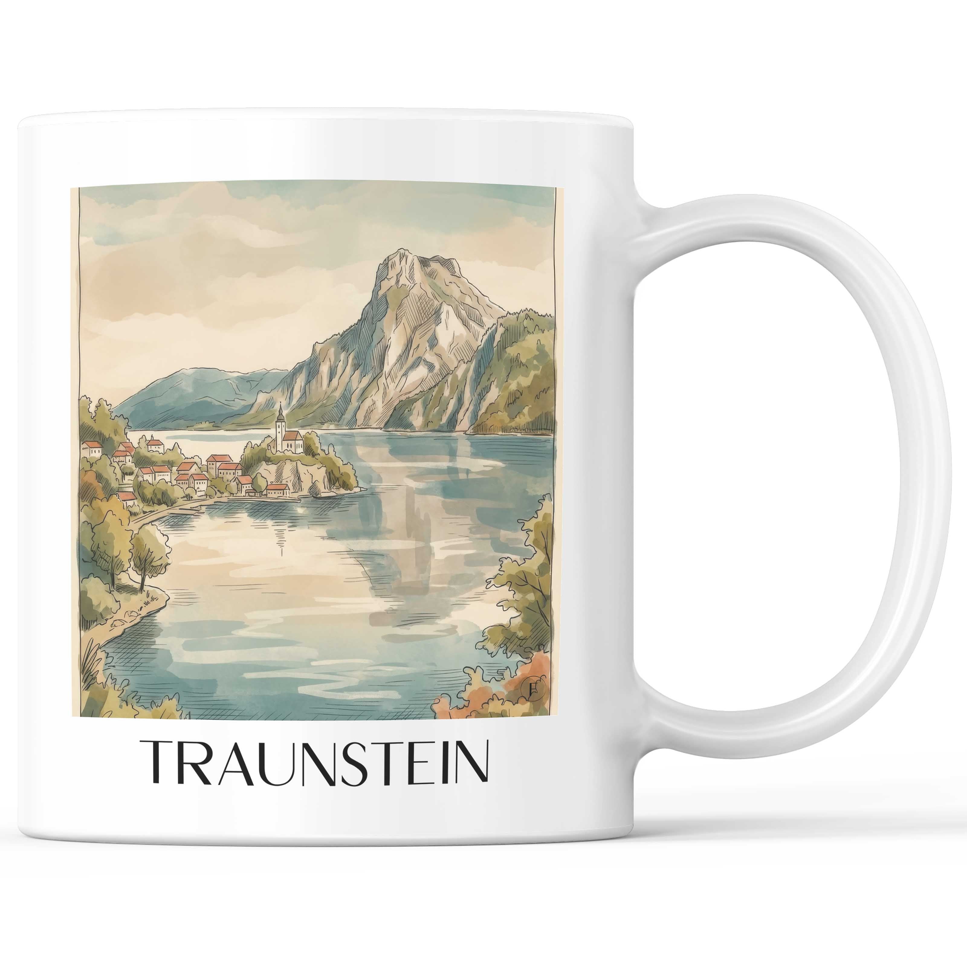 traunstein-gmunden-deutschland-und-österreich-kaffeebecher-aquarell