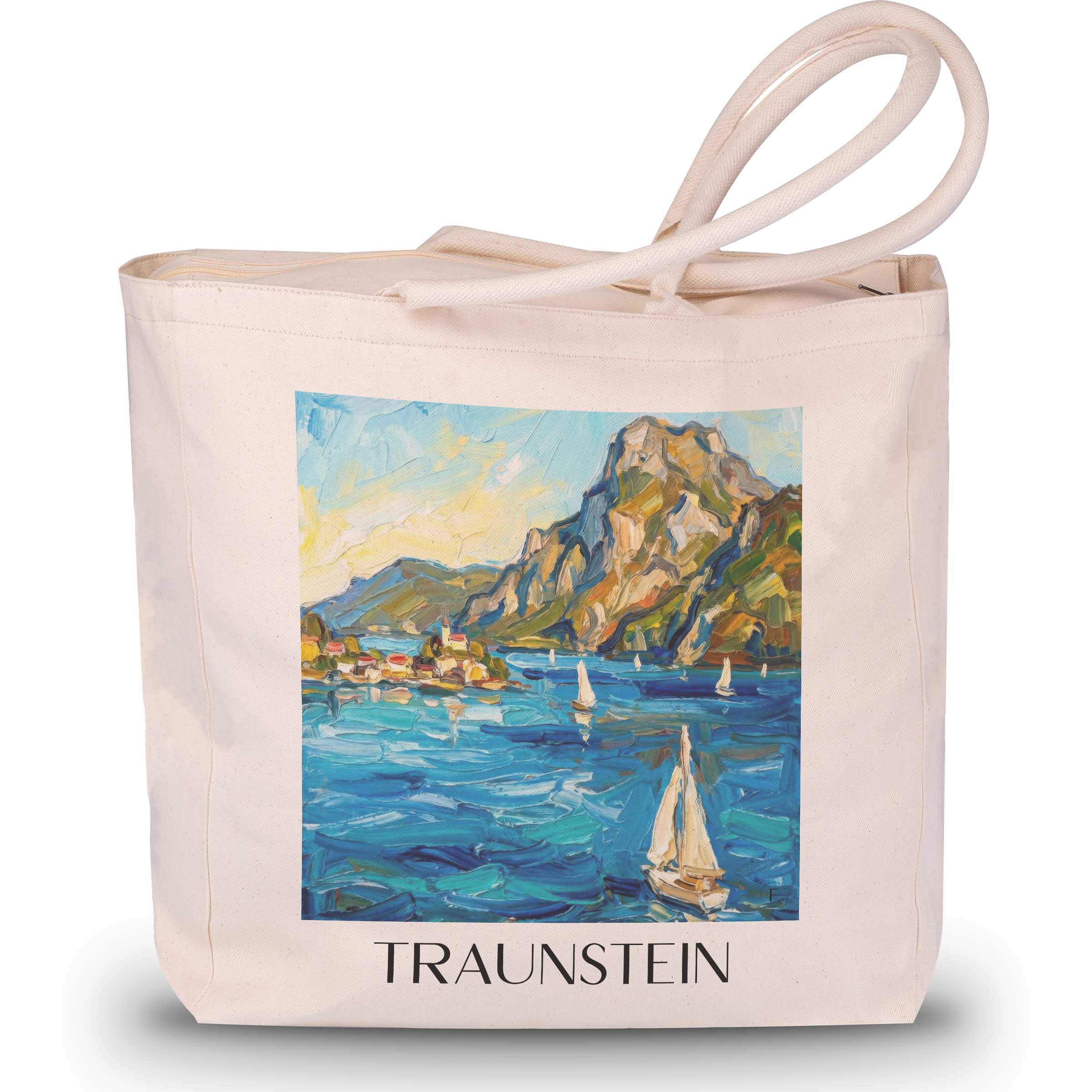 traunstein-gmunden-österreich-einkaufstasche-oil-painting-oelgemaelde