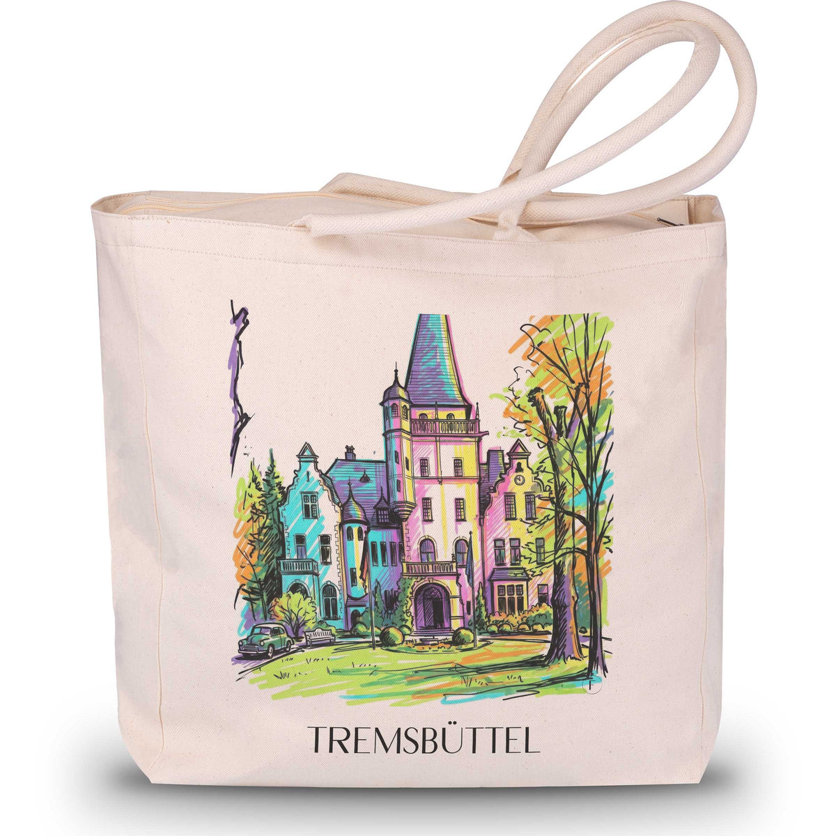 Tremsbüttel Shopping Tasche - Schleswig-Holstein - Deutschland Tote Bag - Einkaufstasche im Tag Graffiti Stil - favplace