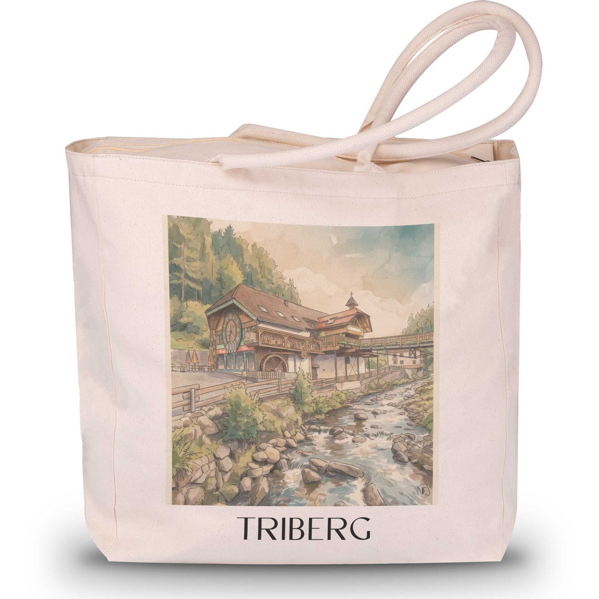 Triberg Shopping Tasche - Schwarzwald - Deutschland Tote Bag - Einkaufstasche im Aquarell Stil - favplace