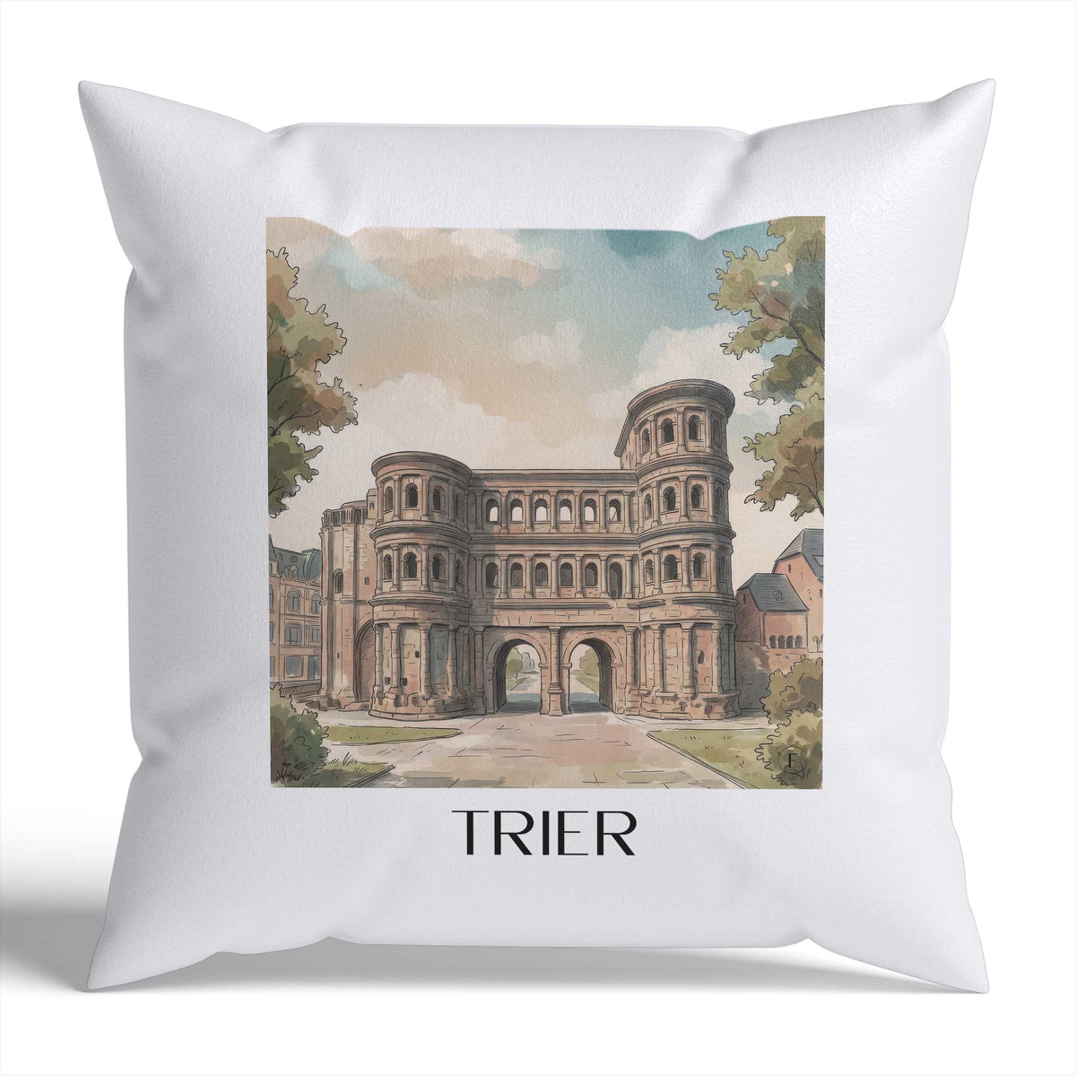 Trier Kissenhülle - Zierkissen Bezug - Deutschland - Deutschland Kissen bzw. Kissenbezug im Aquarell Stil - favplace