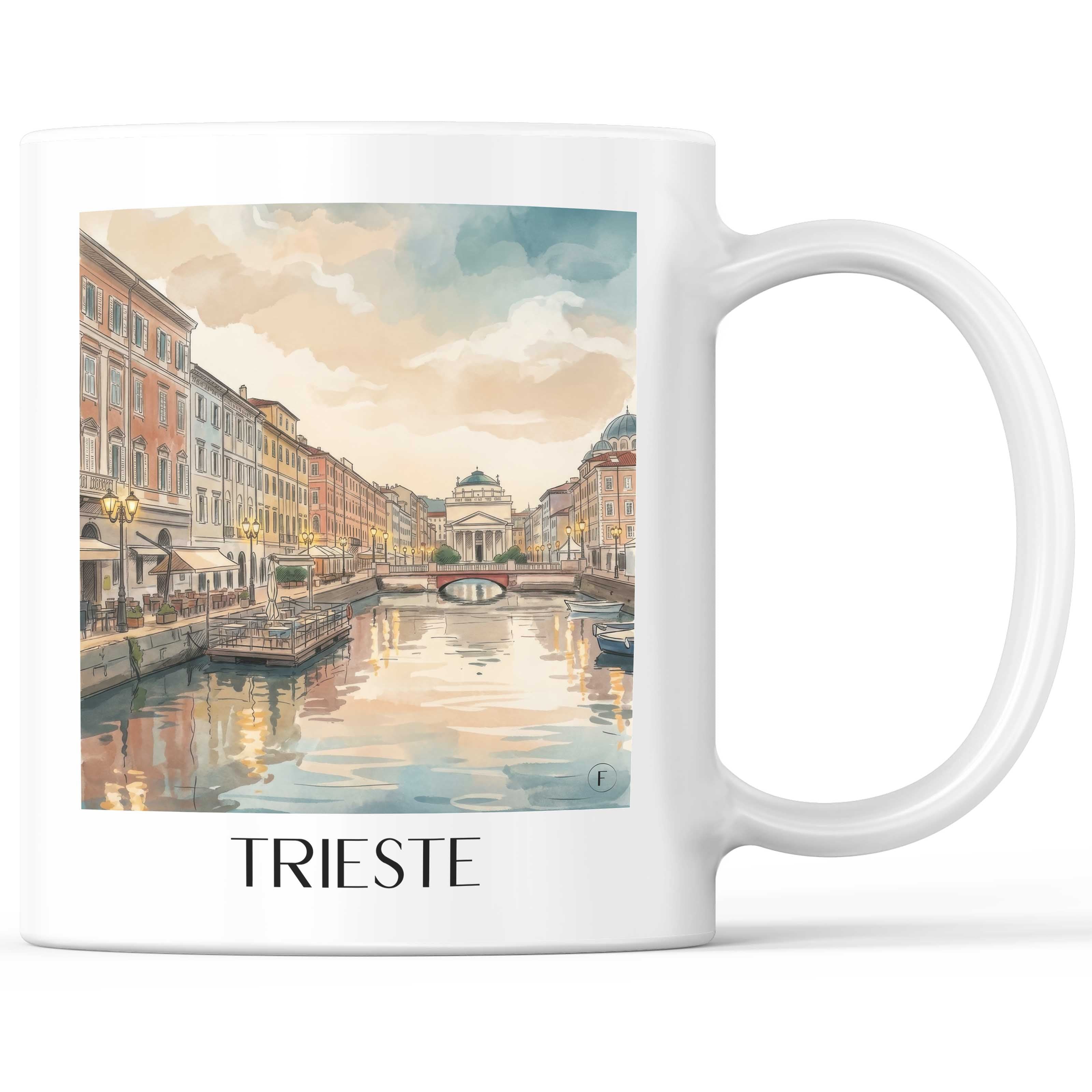 Triest Kaffeebecher - Italien - Italien Becher - Kaffeetasse im Aquarell Stil - favplace
