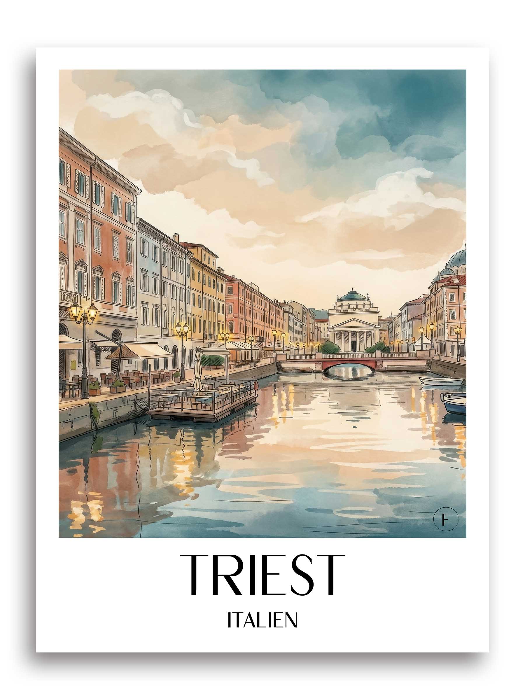 triest-italien-italien-poster-aquarell