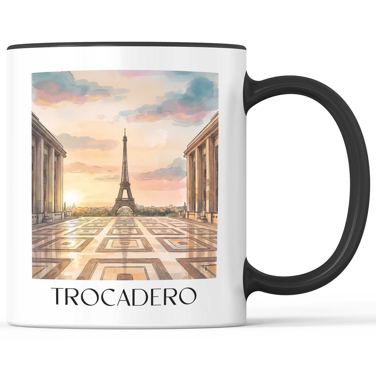 Trocadéro Kaffeebecher - Paris - Frankreich Becher - Kaffeetasse im Aquarell Stil - favplace