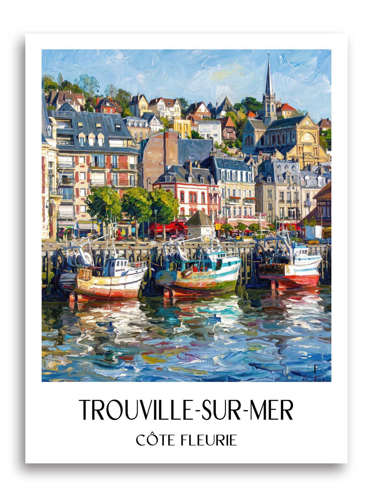 Trouville-sur-Mer Poster - Côte Fleurie - Frankreich Kunstdruck - Ölgemälde von A4 bis A1 - favplace