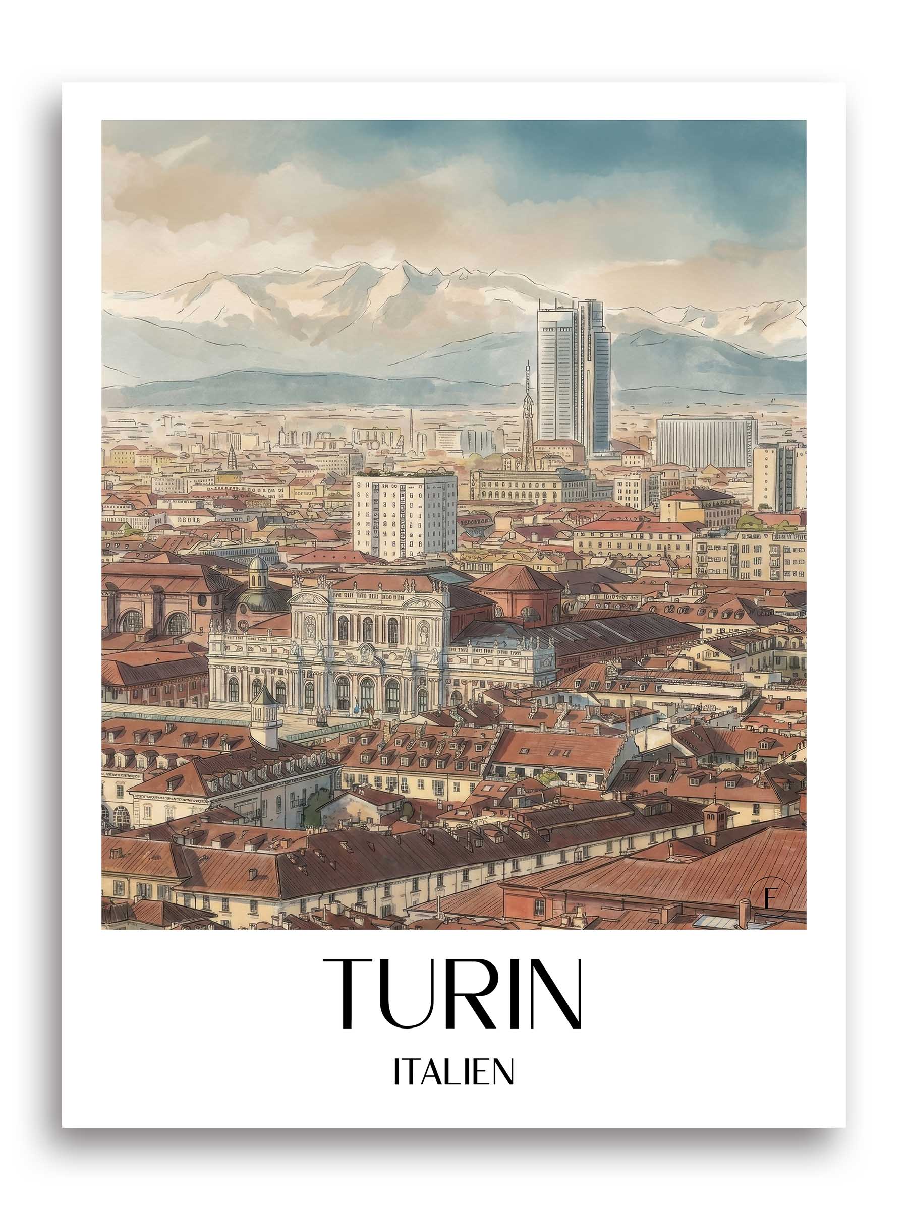 turin-italien-italien-poster-aquarell