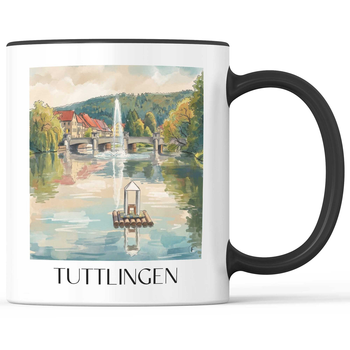 tuttlingen-schwarzwald-deutschland-kaffeebecher-aquarell