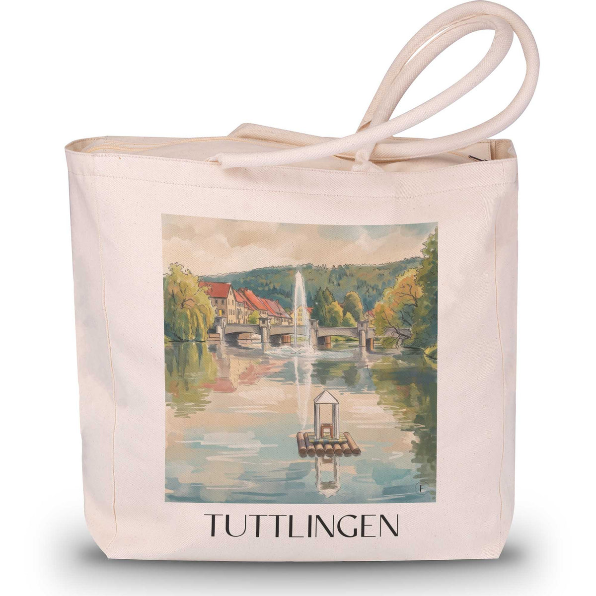 tuttlingen-schwarzwald-deutschland-einkaufstasche-aquarell