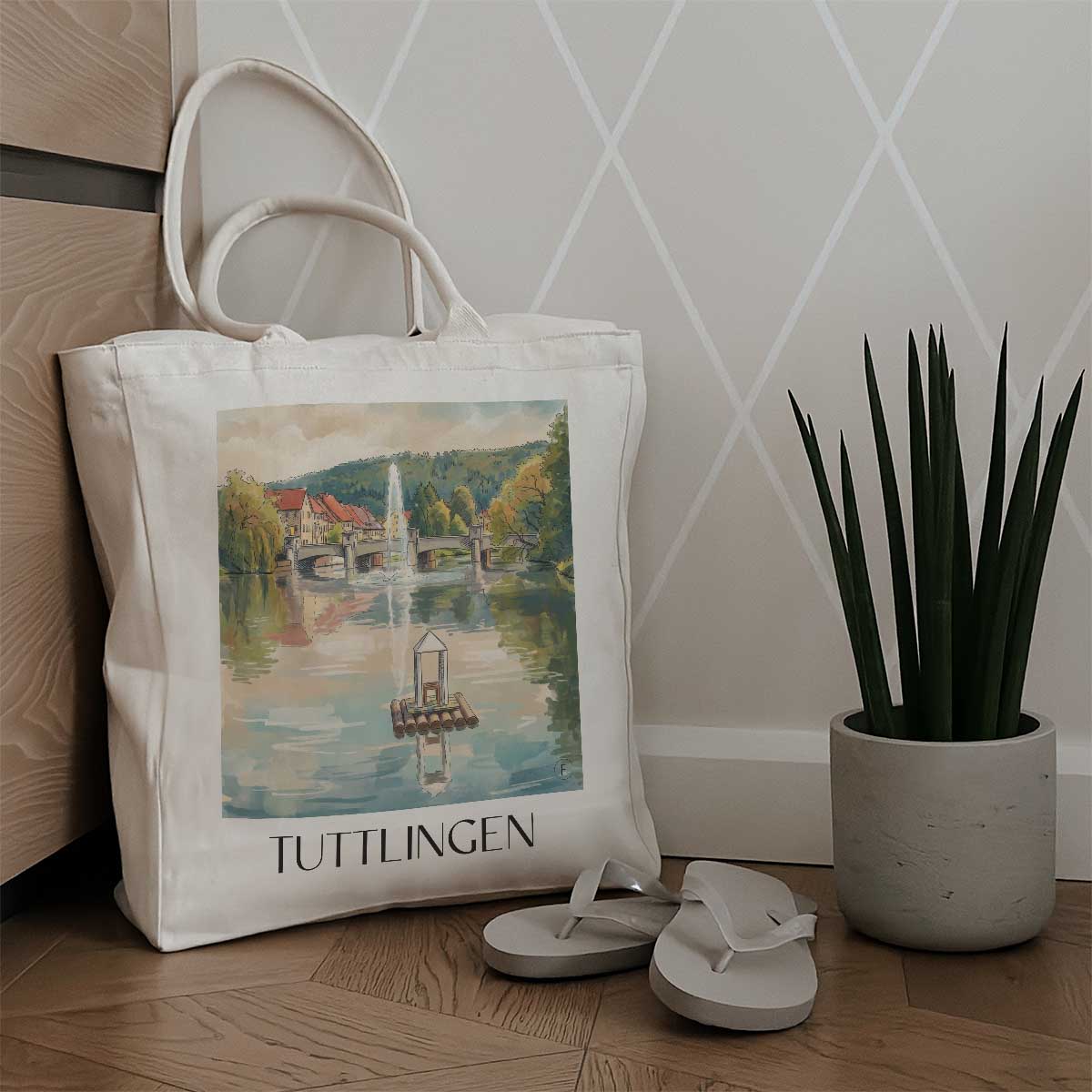 tuttlingen-schwarzwald-deutschland-einkaufstasche-aquarell