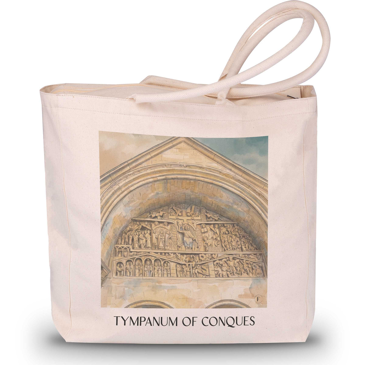 Tympan de Conques Shopping Tasche - Vallée du Lot - Frankreich Tote Bag - Einkaufstasche im Aquarell Stil - favplace