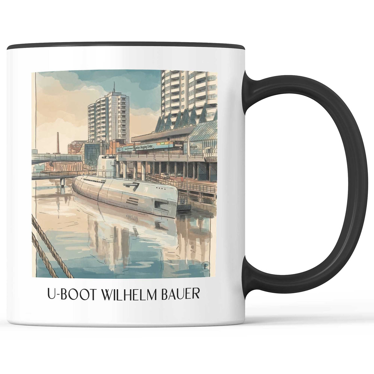 u-boot-wilhelm-bauer-bremerhaven-deutschland-kaffeebecher-aquarell