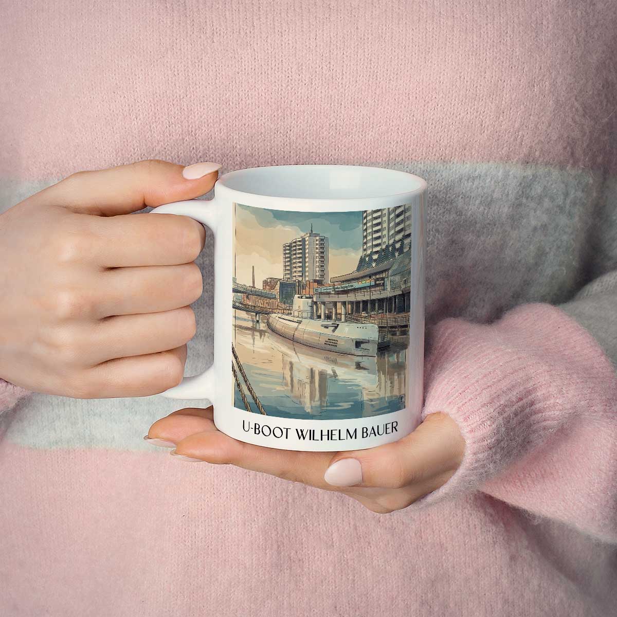 u-boot-wilhelm-bauer-bremerhaven-deutschland-kaffeebecher-aquarell