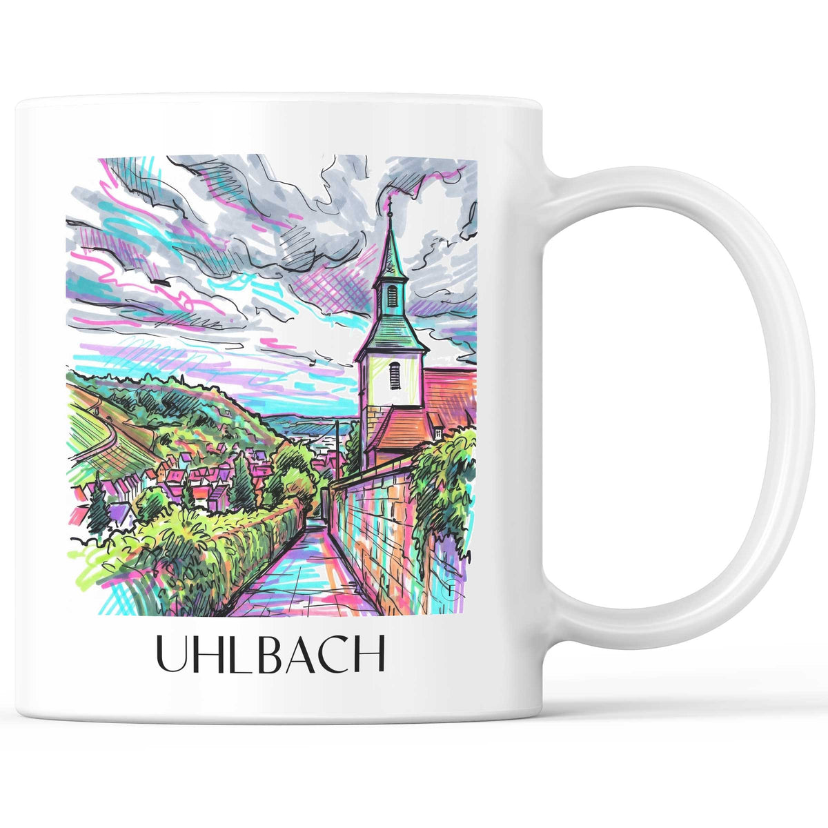 Uhlbach Kaffeebecher - Stuttgart - Deutschland Becher - Kaffeetasse im Tag Graffiti Stil - favplace