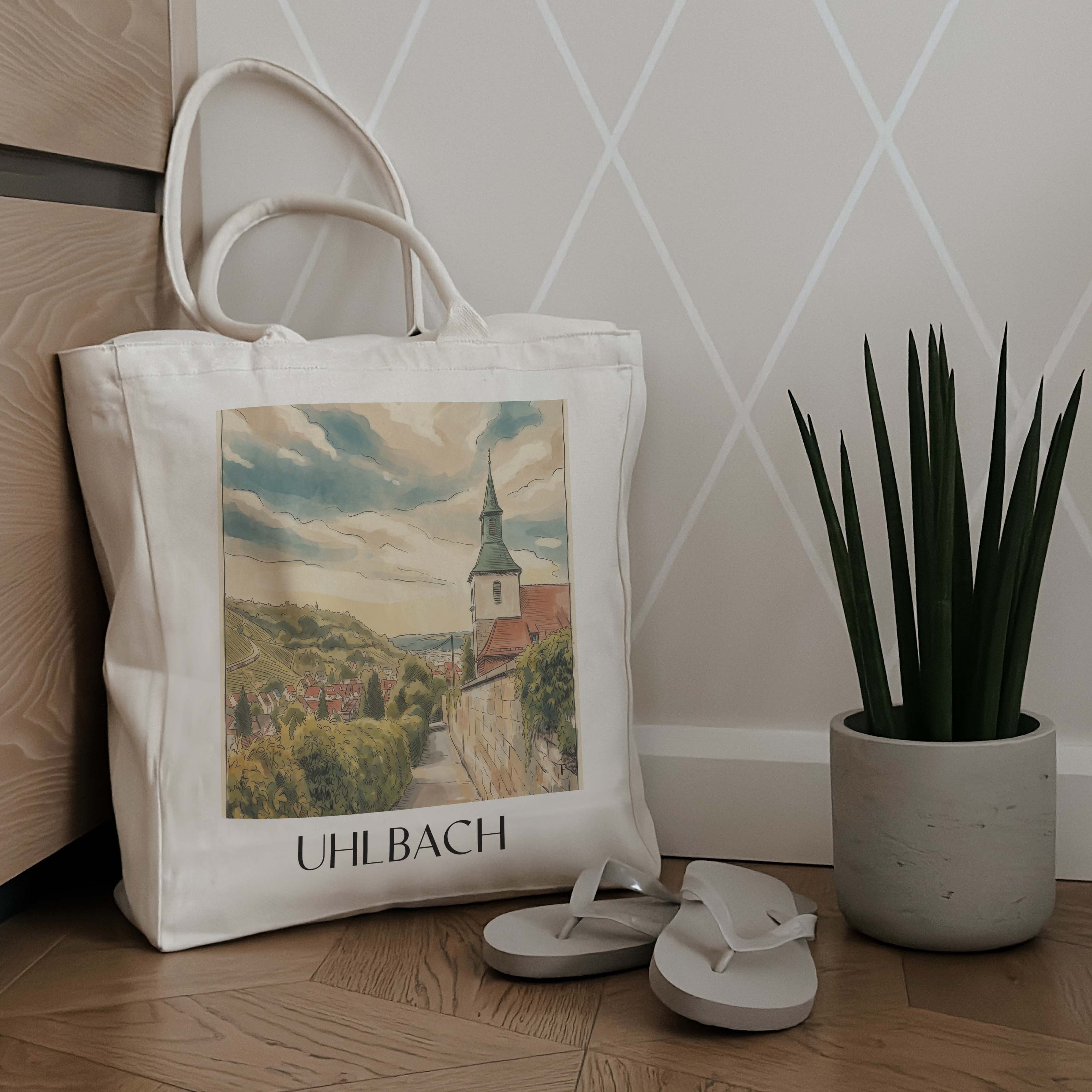 uhlbach-stuttgart-deutschland-einkaufstasche-aquarell