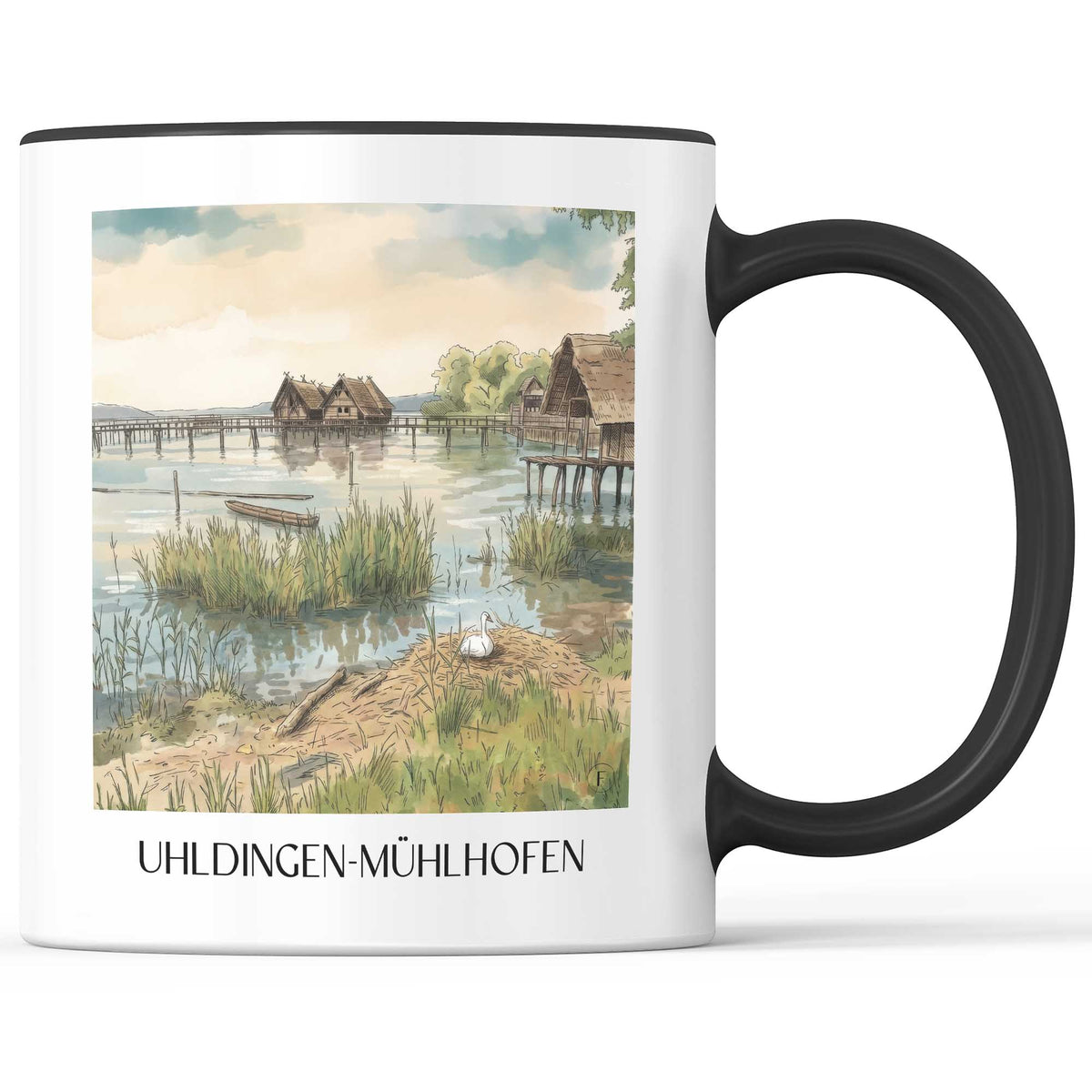 uhldingen-mühlhofen-bodensee-deutschland-kaffeebecher-aquarell