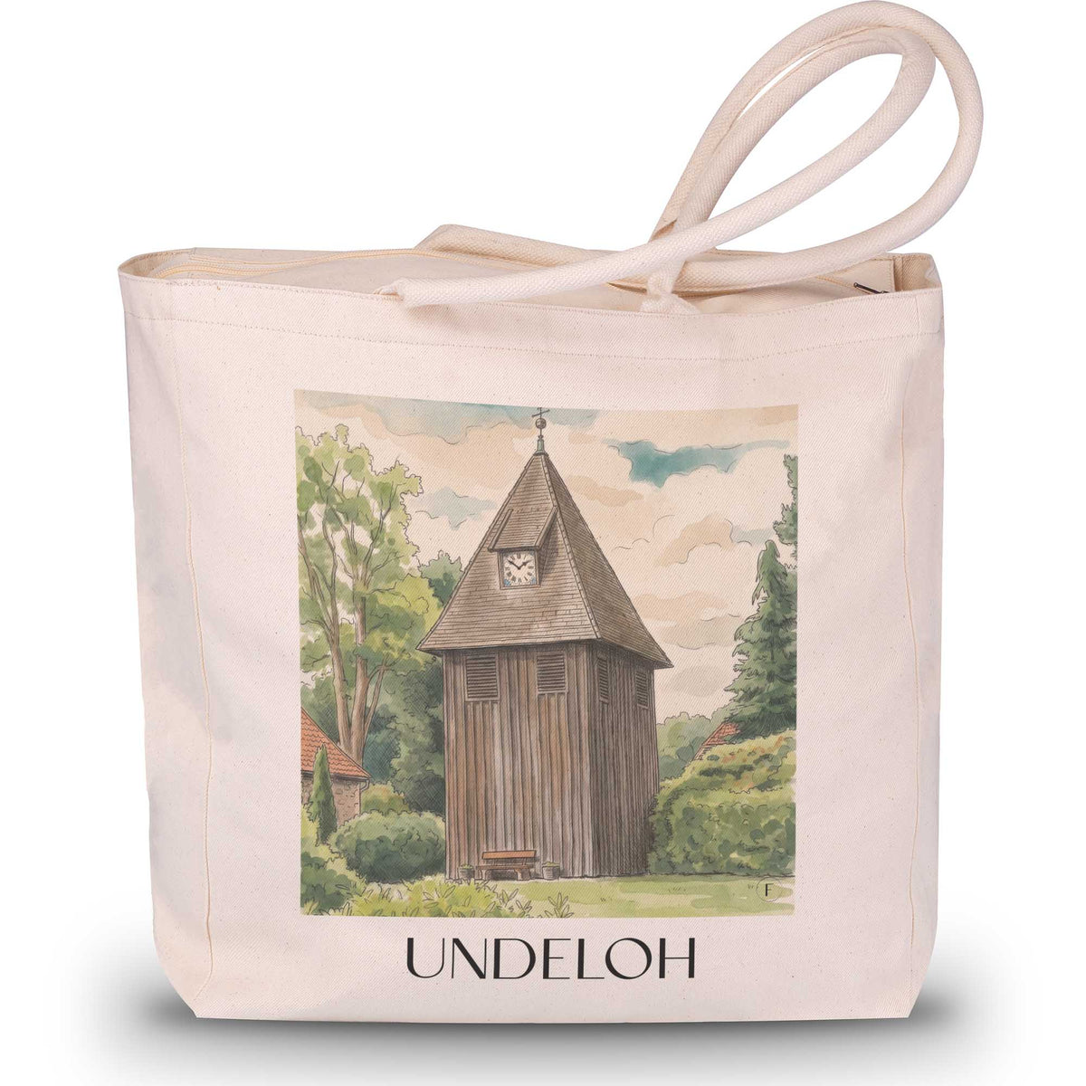 undeloh-lüneburger-heide-deutschland-einkaufstasche-aquarell