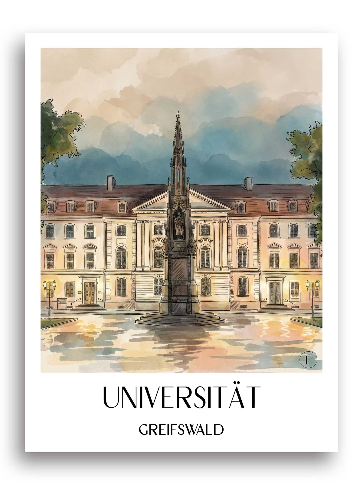 universität--greifswald-deutschland-poster-aquarell