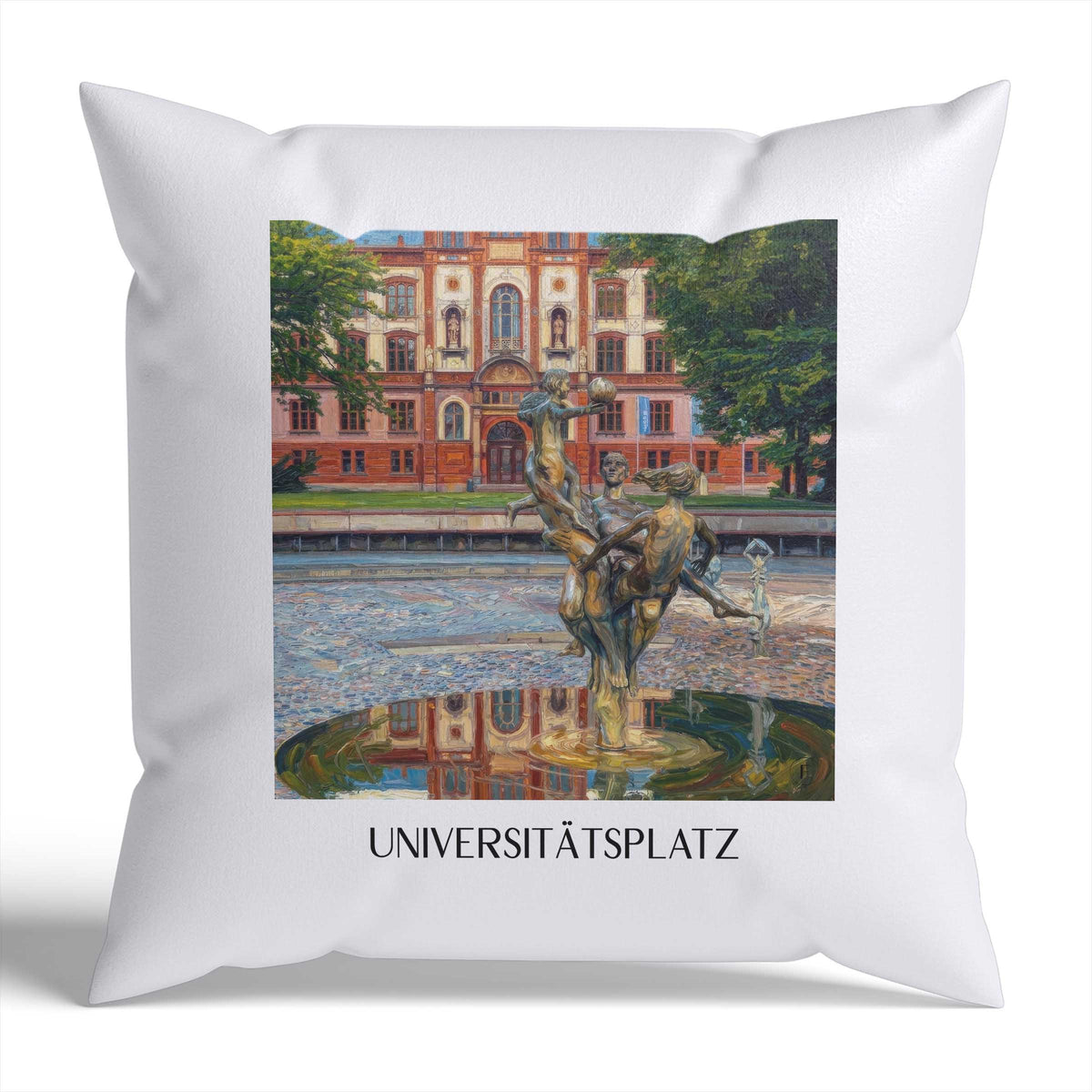 universitätsplatz-rostock-deutschland-kissenbezug-oil-painting-oelgemaelde