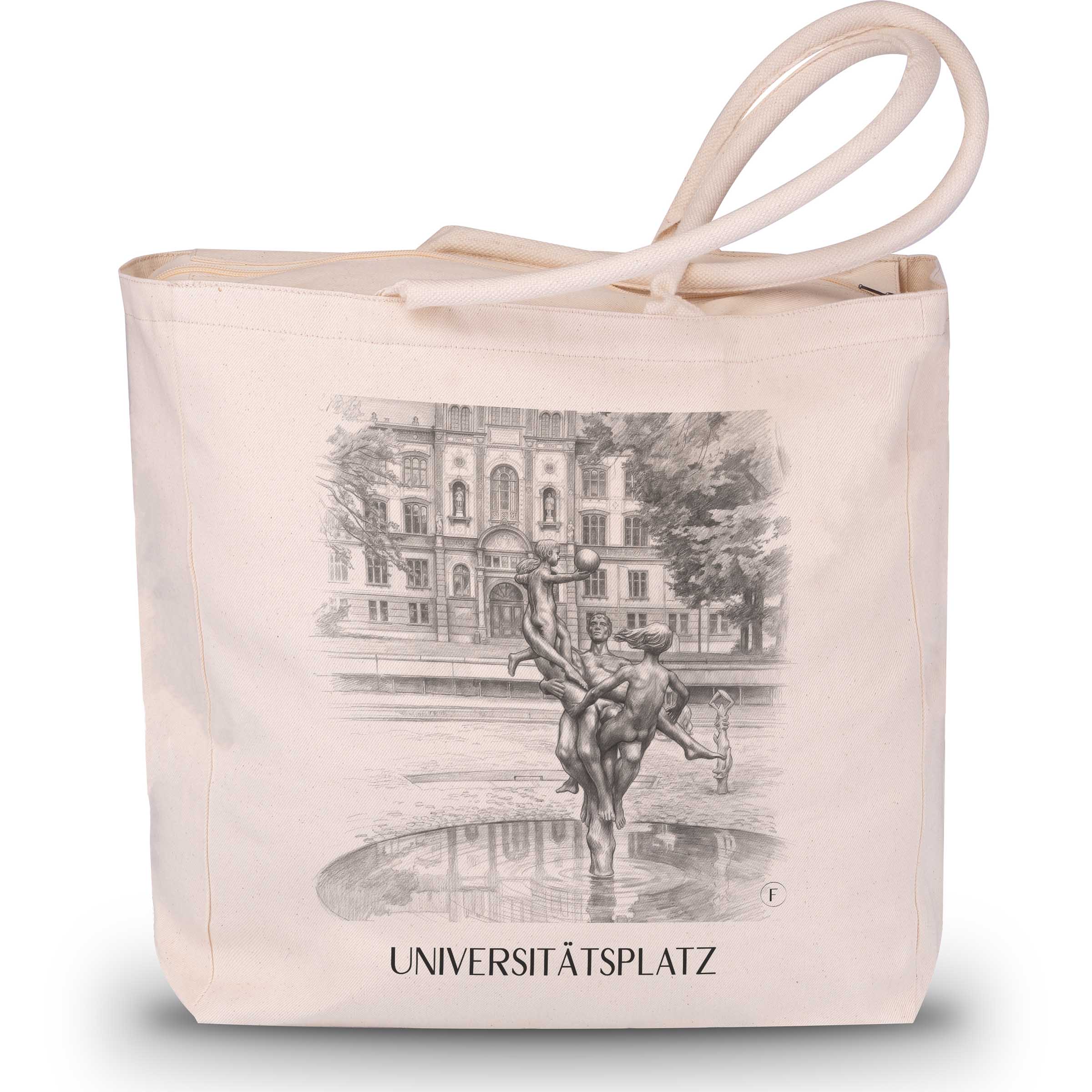 universitätsplatz-rostock-deutschland-einkaufstasche-bleistift-zeichnung-drawing