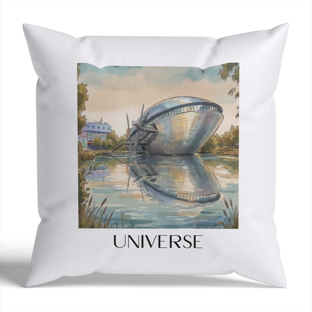 Universum Kissenhülle - Zierkissen Bezug - Bremen - Deutschland Kissen bzw. Kissenbezug im Aquarell Stil - favplace