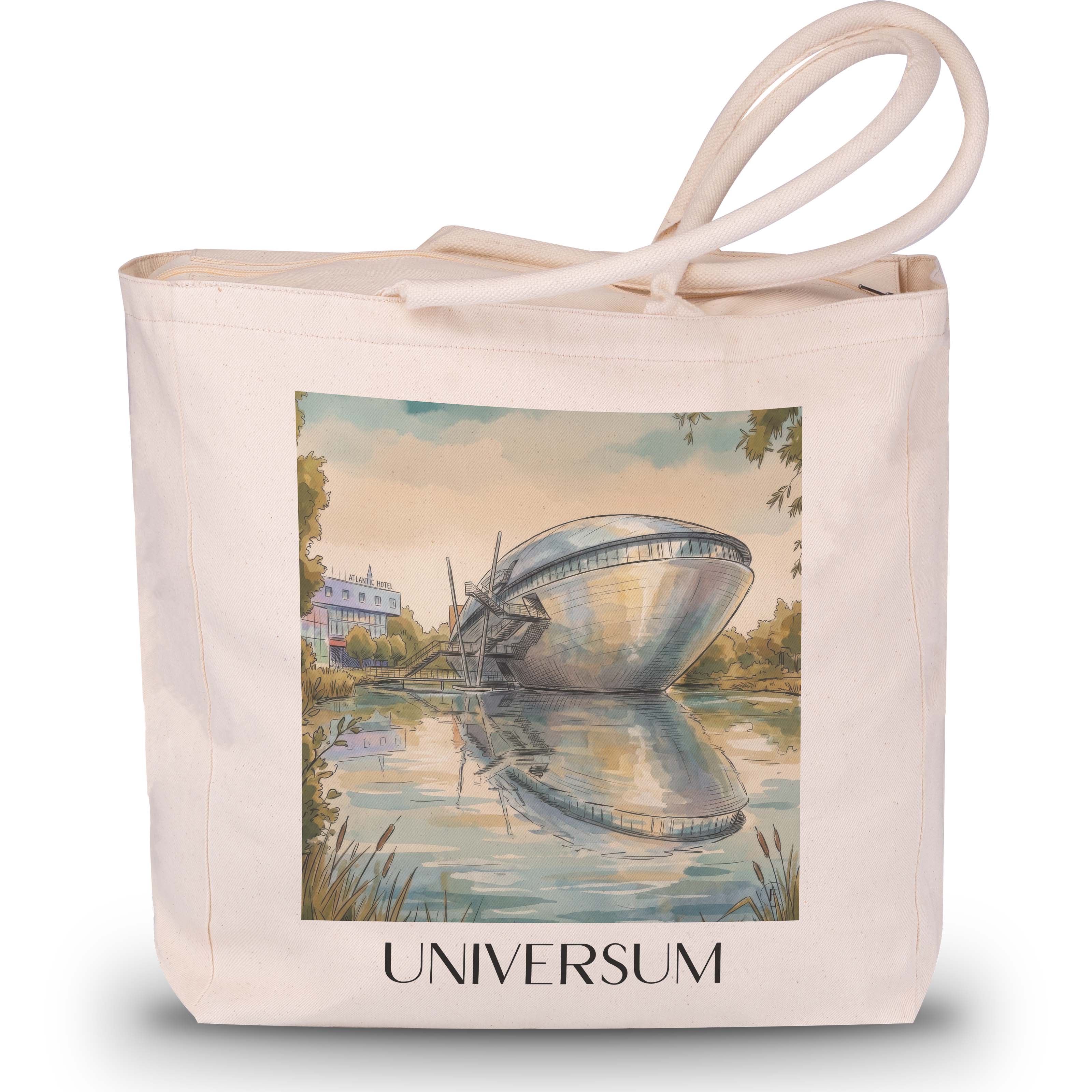 universum-bremen-deutschland-einkaufstasche-aquarell