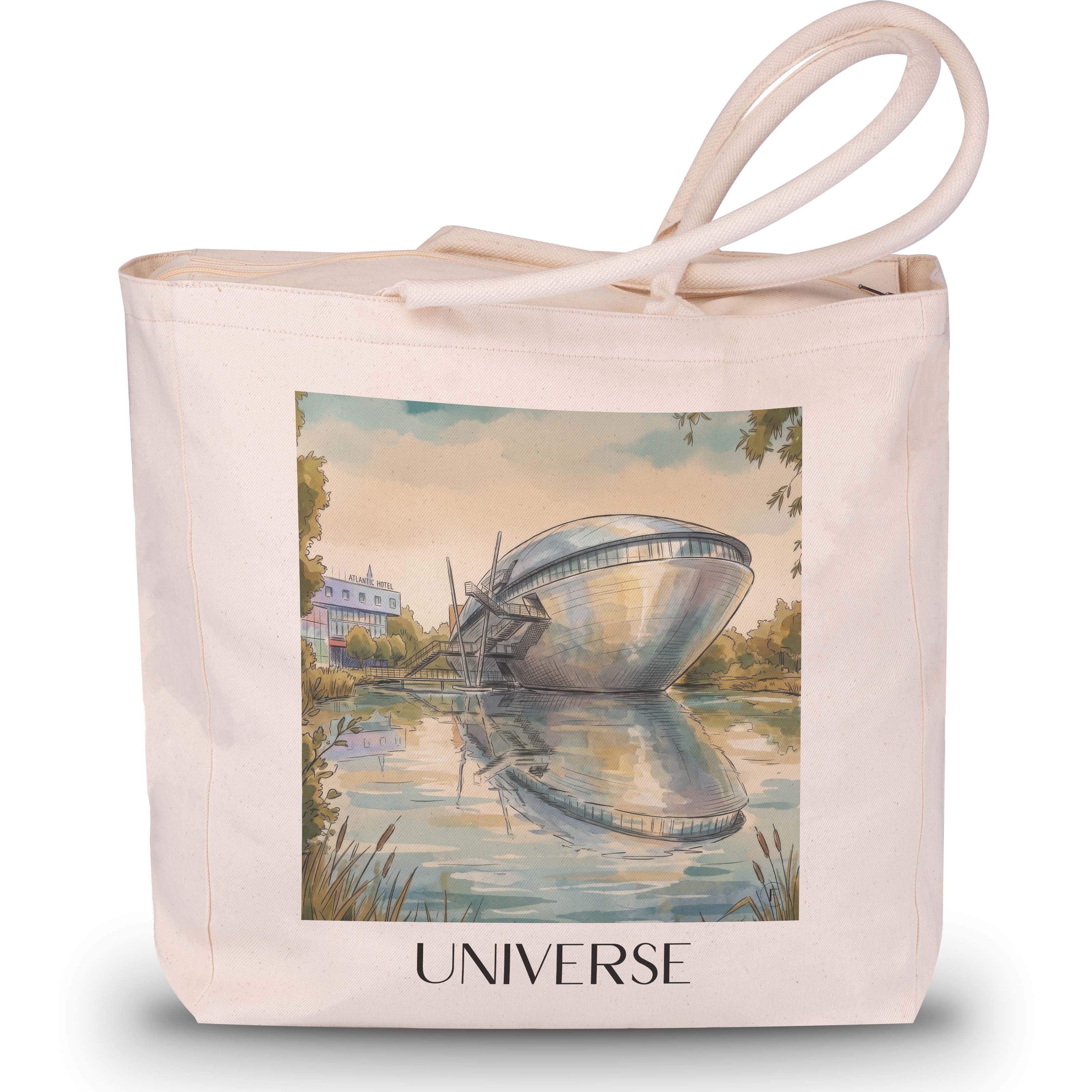 Universum Shopping Tasche - Bremen - Deutschland Tote Bag - Einkaufstasche im Aquarell Stil - favplace