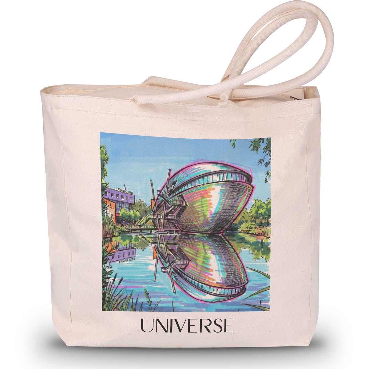Universum Shopping Tasche - Bremen - Deutschland Tote Bag - Einkaufstasche im Tag Graffiti Stil - favplace