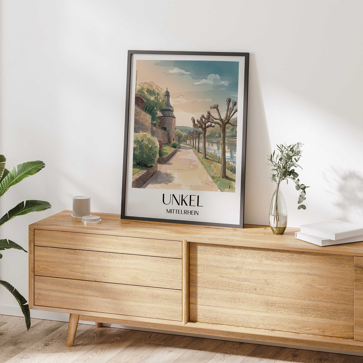 unkel-mittelrhein-deutschland-poster-aquarell