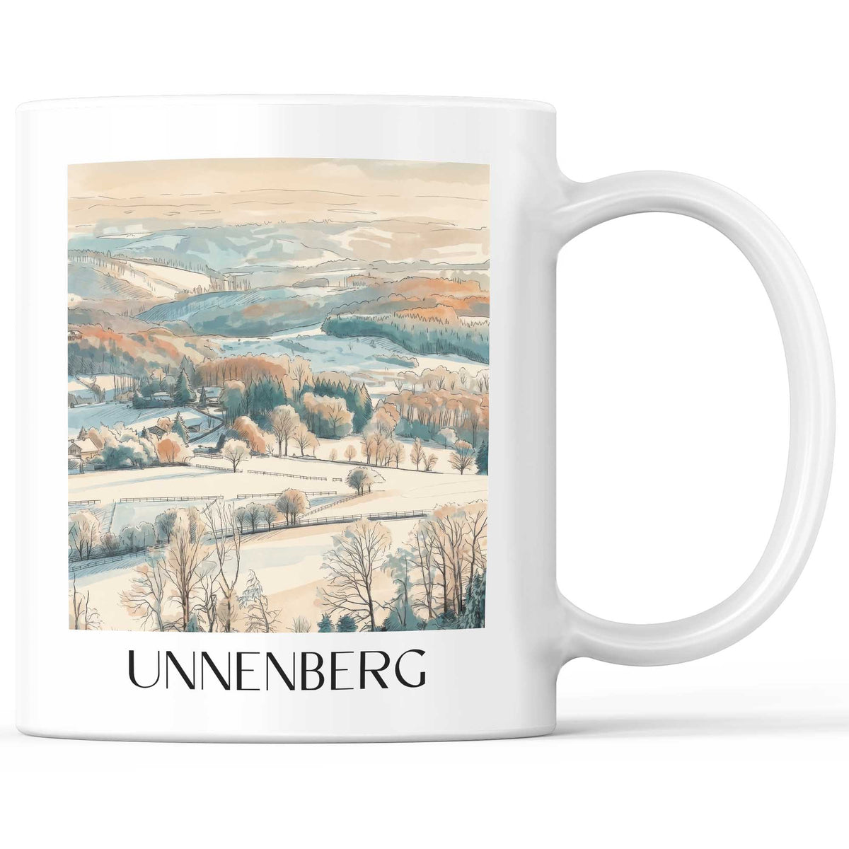 Unnenberg Kaffeebecher - Gummersbach - Deutschland Becher - Kaffeetasse im Aquarell Stil - favplace
